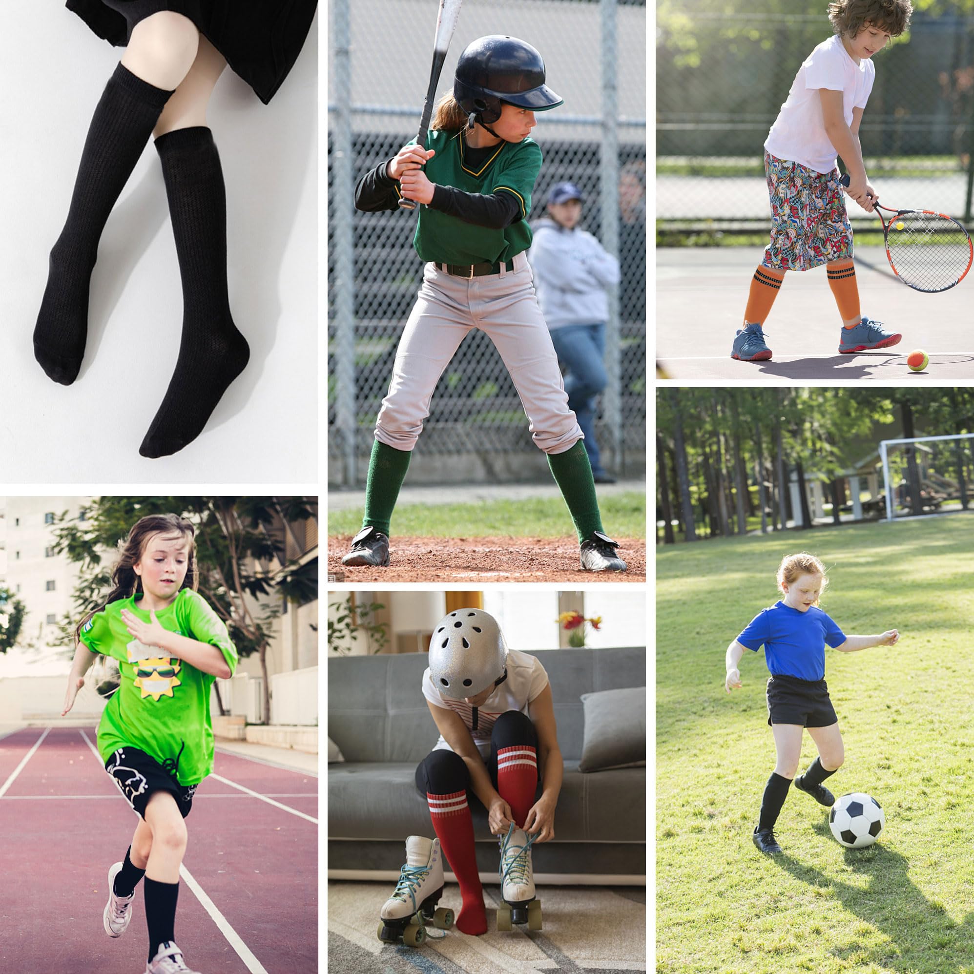**Youth Soccer Socks - Long Knee High Cushioned Team Socks for Kids | Football, Softball & Baseball | Perfect for Training, Games & Sports Activities**