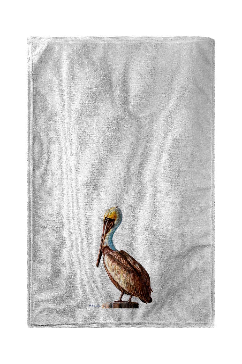 Betsy Drake KT035 Pelican Left Kitchen Towel - Absorbent Cotton Dish Towel for Drying Dishes, Cleaning Countertops & Kitchen Decor - Perfect for Home, Restaurant & Gift Use