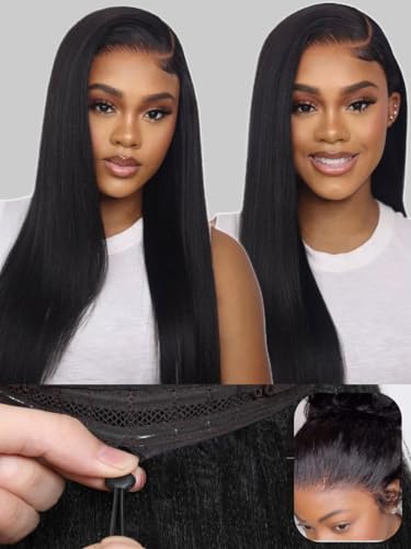 Elastic Drawstring Yaki Straight 7x5 Lace Wig