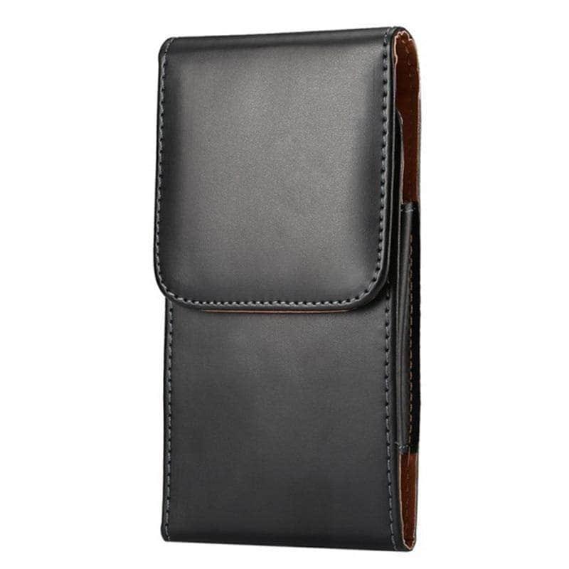 Magnetic Vertical Leather Waist Bag for iPhone 12 - Crossbody Phone Pouch with Secure Magnetic Closure | Perfect for Travel, Hiking & Everyday Use