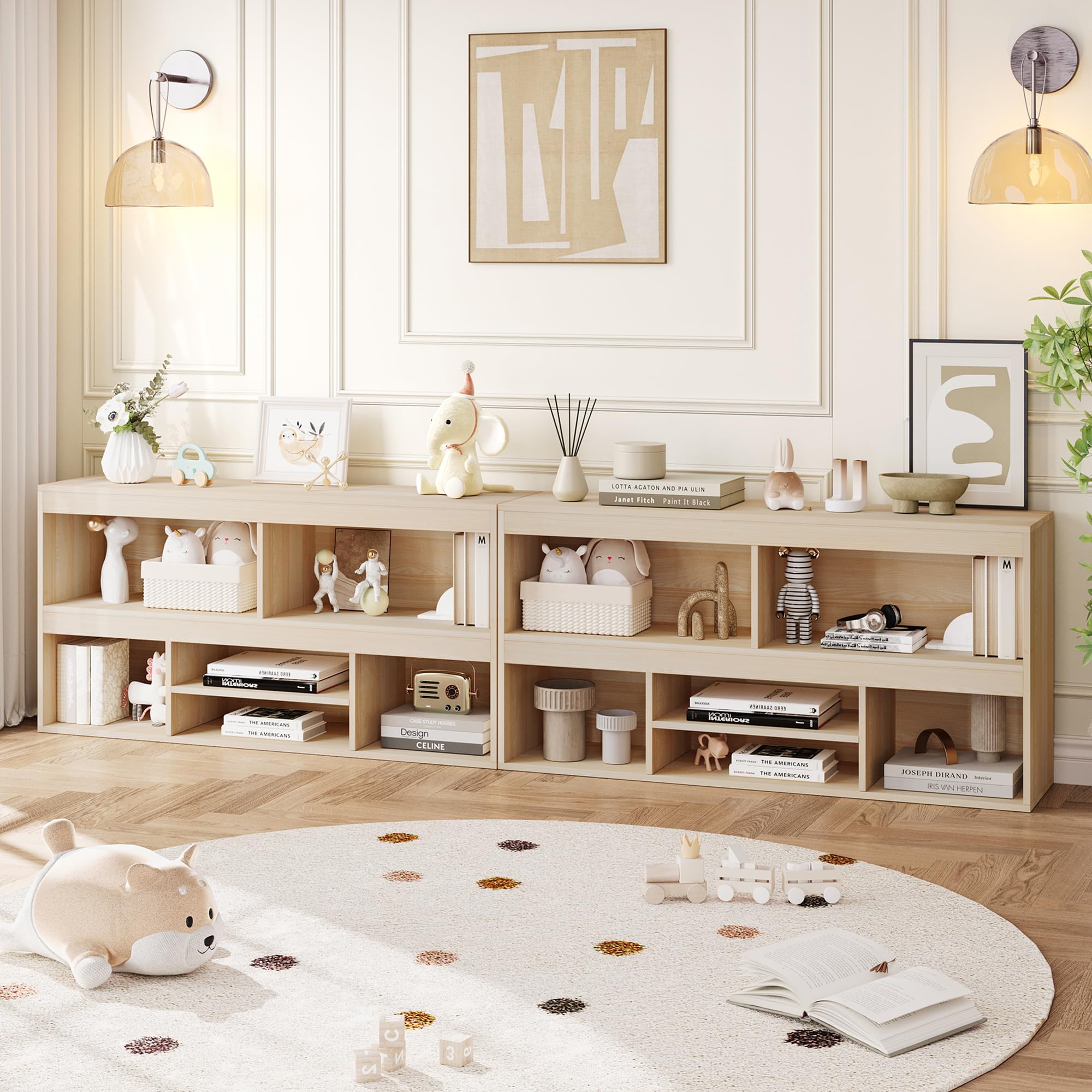 IDEALHOUSE 6-Cube Wooden Toy Storage Organizer & Kids Bookshelf - Multifunctional Storage Cabinet for Toys, Books & Decor | Perfect for Playroom, Classroom, Nursery & Kids Bedroom Organization