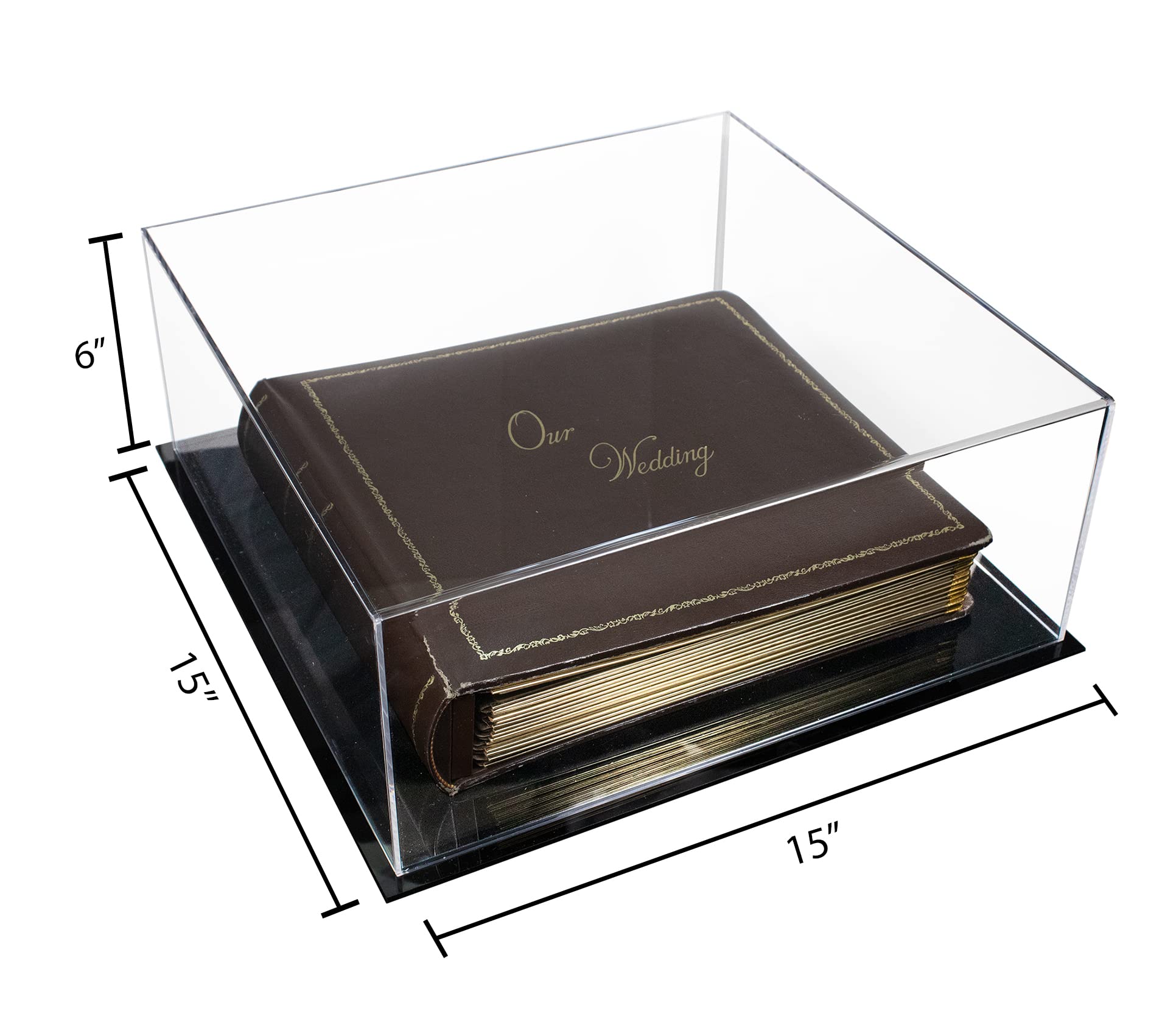Clear Acrylic Photo Album Display Case with Black Base - 15