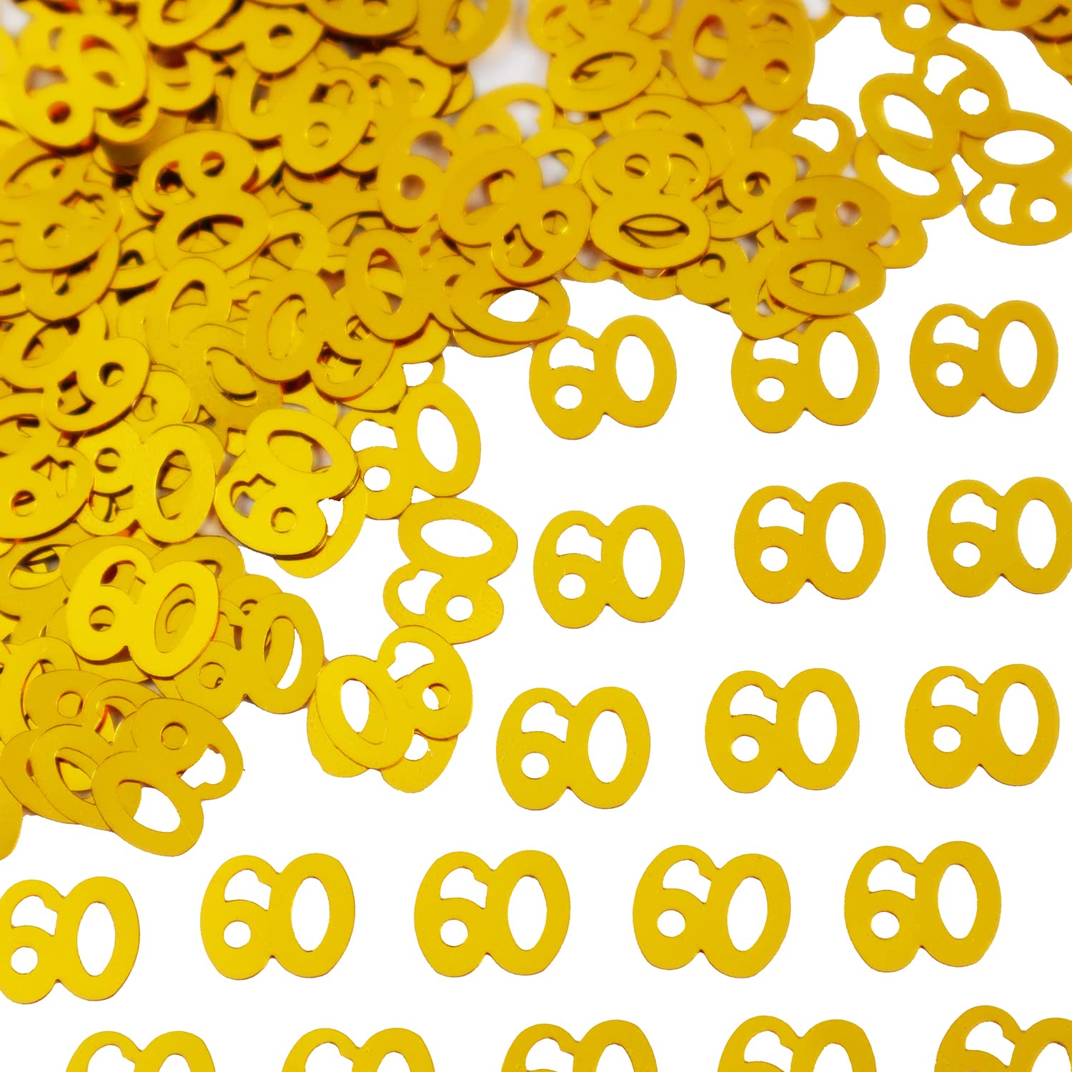 60th Birthday Confetti - Gold Number 60 Table Scatter for Anniversary Party Decorations | Happy Birthday Party Supplies | Perfect for Table Centerpieces, Cake Toppers & Celebration Decor