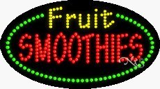 Fruit Smoothies LED Sign - 15x27x1 Inches - USA Made Neon Bar Light for Cafes, Juice Shops & Home Decor