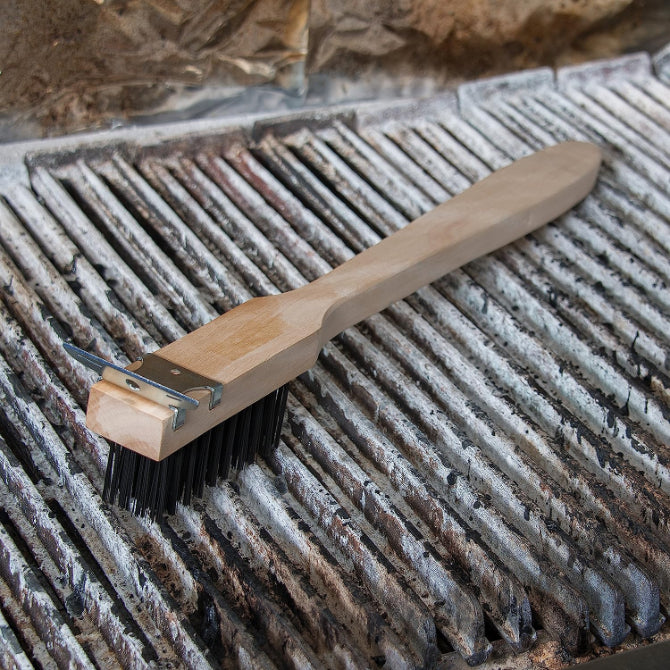 Best Grill Brush with Carbon Steel Bristles - Heavy Duty BBQ Cleaning Tool for Grates, Griddles & Smokers - Perfect for Outdoor Cooking & Backyard BBQs