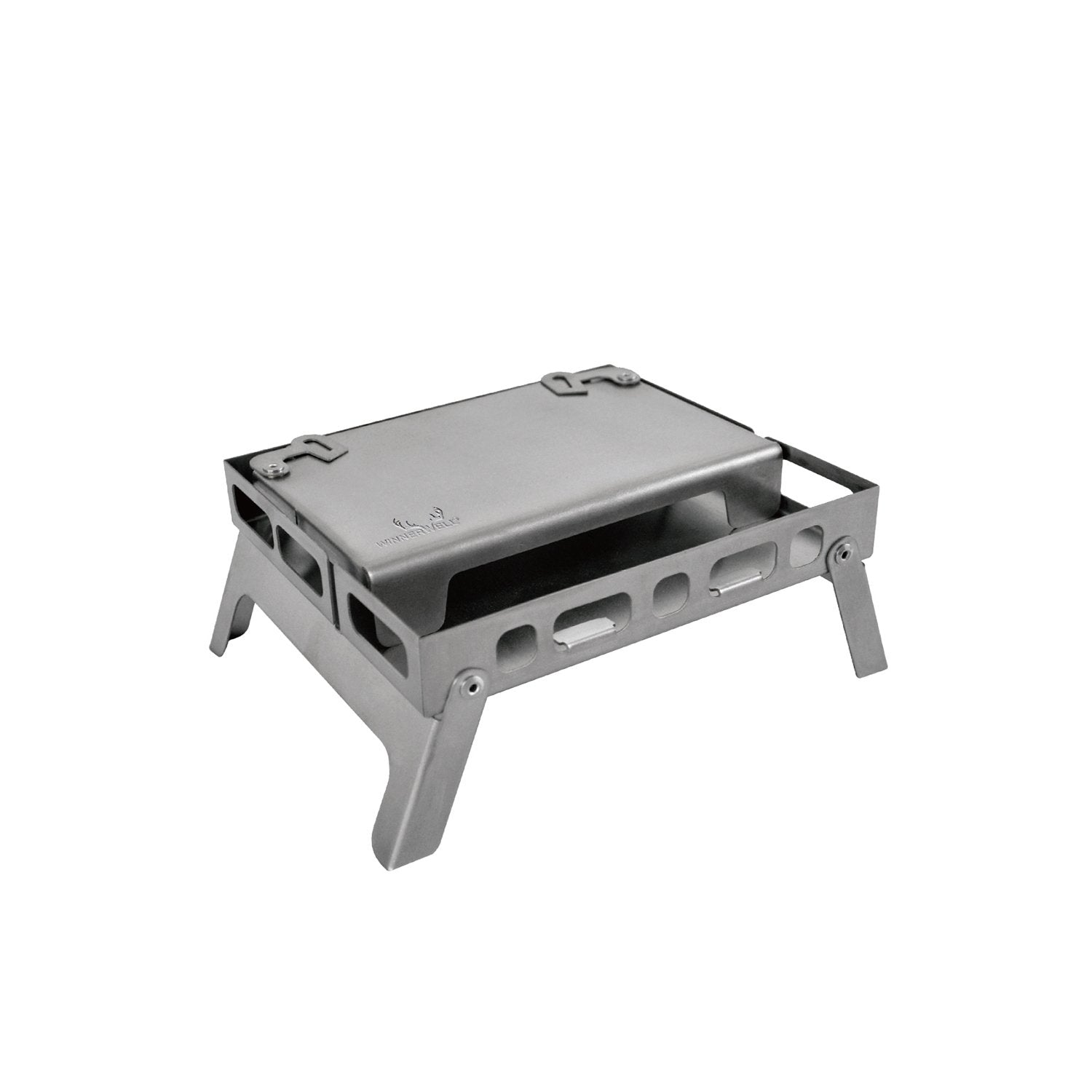 Titanium Base Stand & Feeder Tray Accessory for Flatfold Backpack Stove – Lightweight Camping & Backpacking Gear for Outdoor Cooking