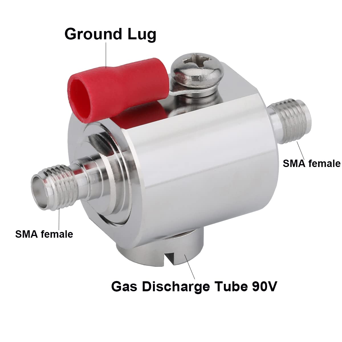 SMA Lightning Surge Protector 0-6GHz with Female to Female Connector - Weatherproof RF Coaxial Protection for Ham Radio, CCTV, and Telecom Equipment