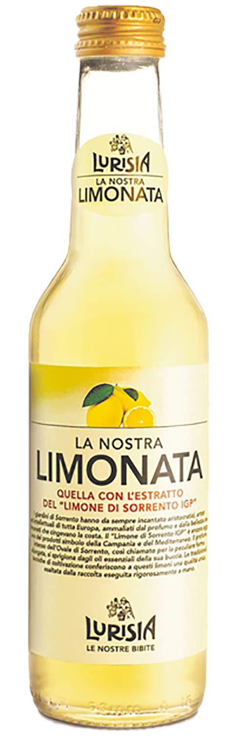 Lurisia La Nostra Limonata - Premium Italian Sparkling Lemon Soda Drink, 9.3 oz Glass Bottles (Pack of 24) - Refreshing Carbonated Beverage for Parties, Picnics & Summer Gatherings