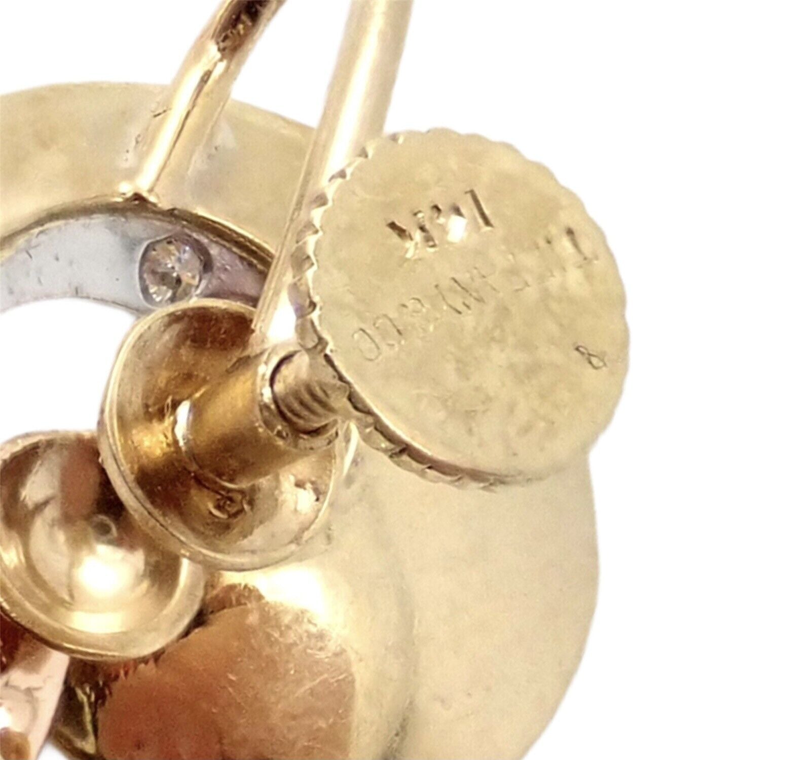 Vintage Tiffany & Co 14k Yellow Rose Gold Diamond Screwback Earrings - Authentic Luxury Jewelry for Women, Perfect for Weddings, Anniversaries & Special Occasions