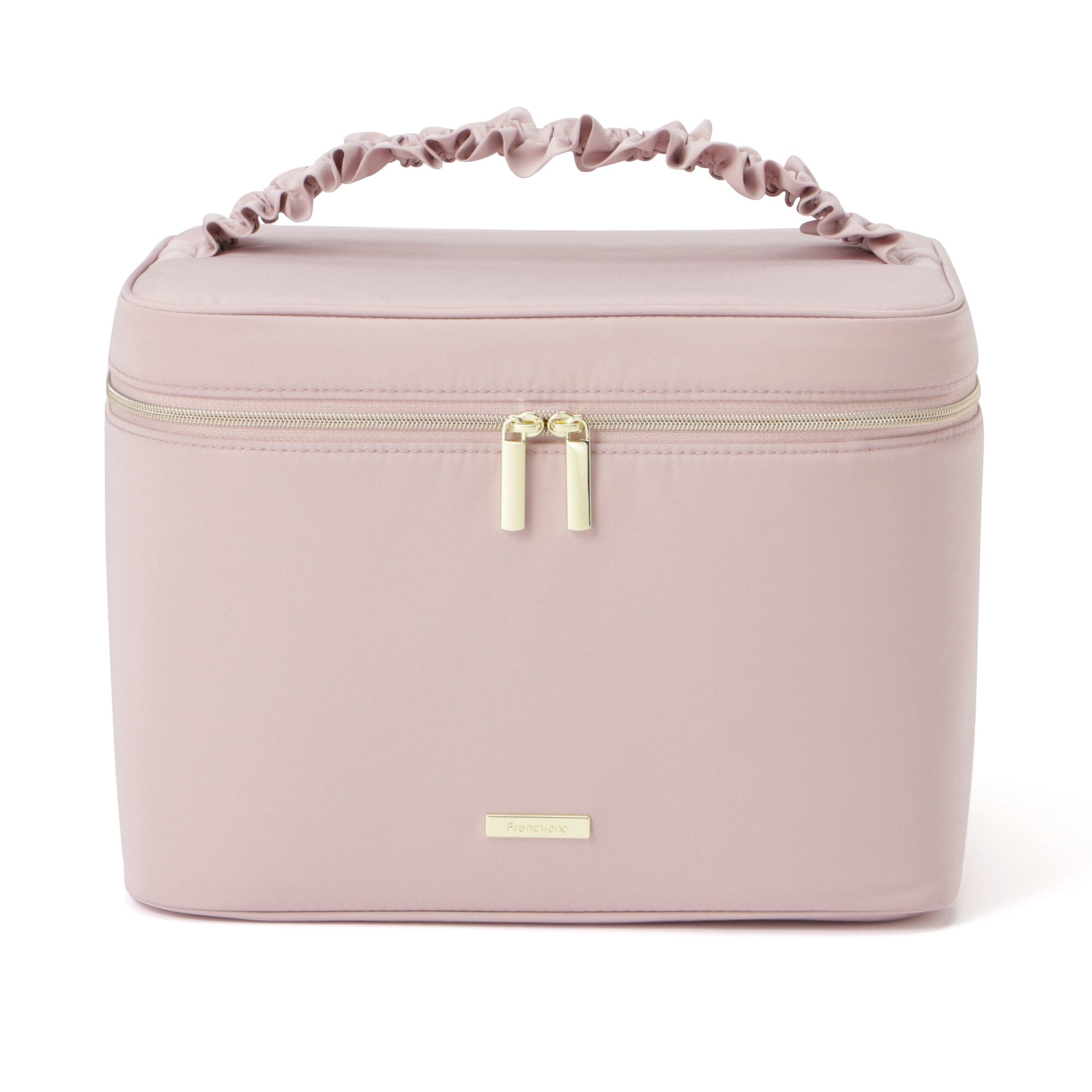 Frill Vanity Pouch - Small Cosmetic Bag for Makeup & Travel - Pink Organizer for Toiletries, Jewelry & Essentials - Perfect for Girls, Women & Bridal Shower Gifts