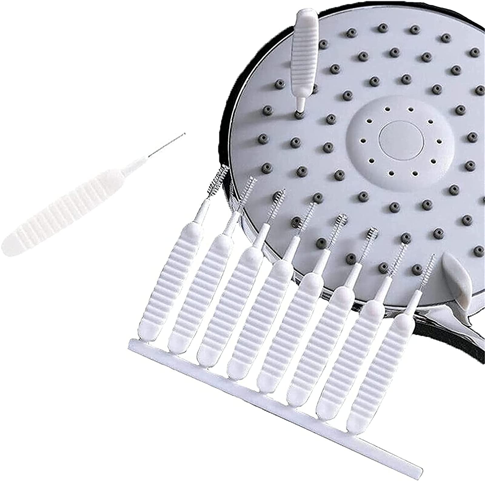 Premium Shower Head Cleaning Brush Kit - 20 Pcs Nylon Bristle Anti-Clogging Scrubber for Shower Nozzle, Faucet & Hard-to-Reach Gaps - Perfect for Bathroom, Kitchen & Household Cleaning