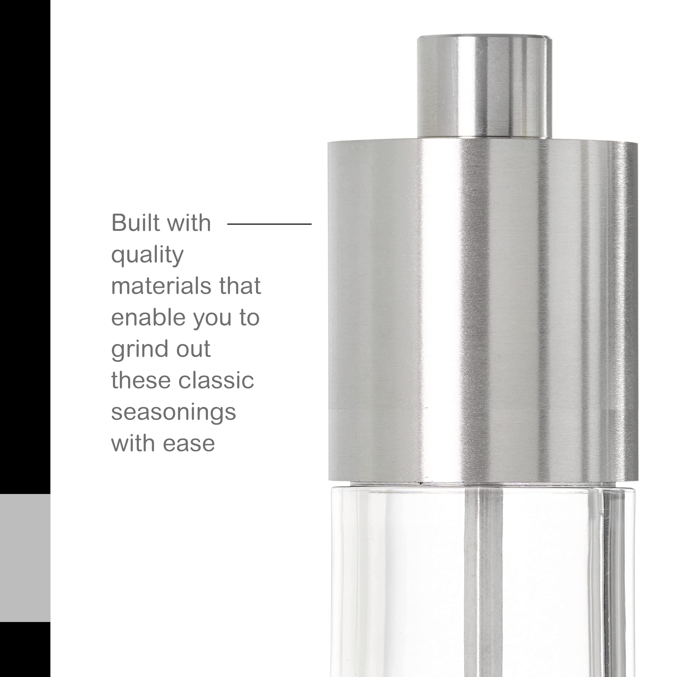 Premium AdHoc Menage Classic Salt and Pepper Mill Gift Set - Adjustable Ceramic Grinder for Gourmet Cooking & Dining - Perfect for Kitchen, Restaurant, and Wedding Gifts