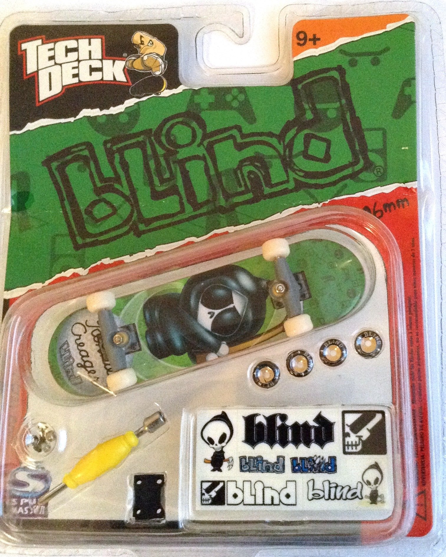 TECH DECK Blind Ronnie Creager Green Reaper Finger Skateboard - Collectible Toy for Skate Fans & Desk Decor