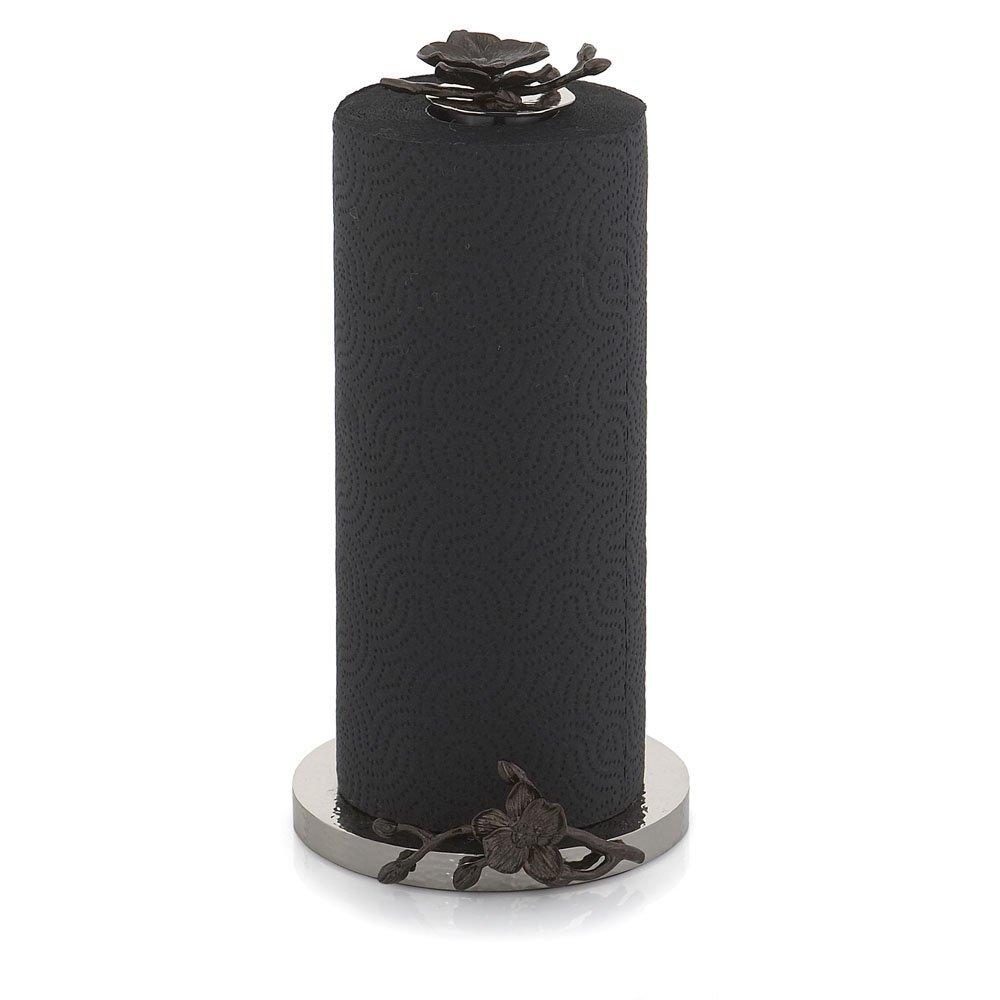 Black Orchid Paper Towel Holder - Stainless Steel Kitchen Organizer with Non-Slip Base | Perfect for Kitchen Countertop, Bathroom, Office & RV Use