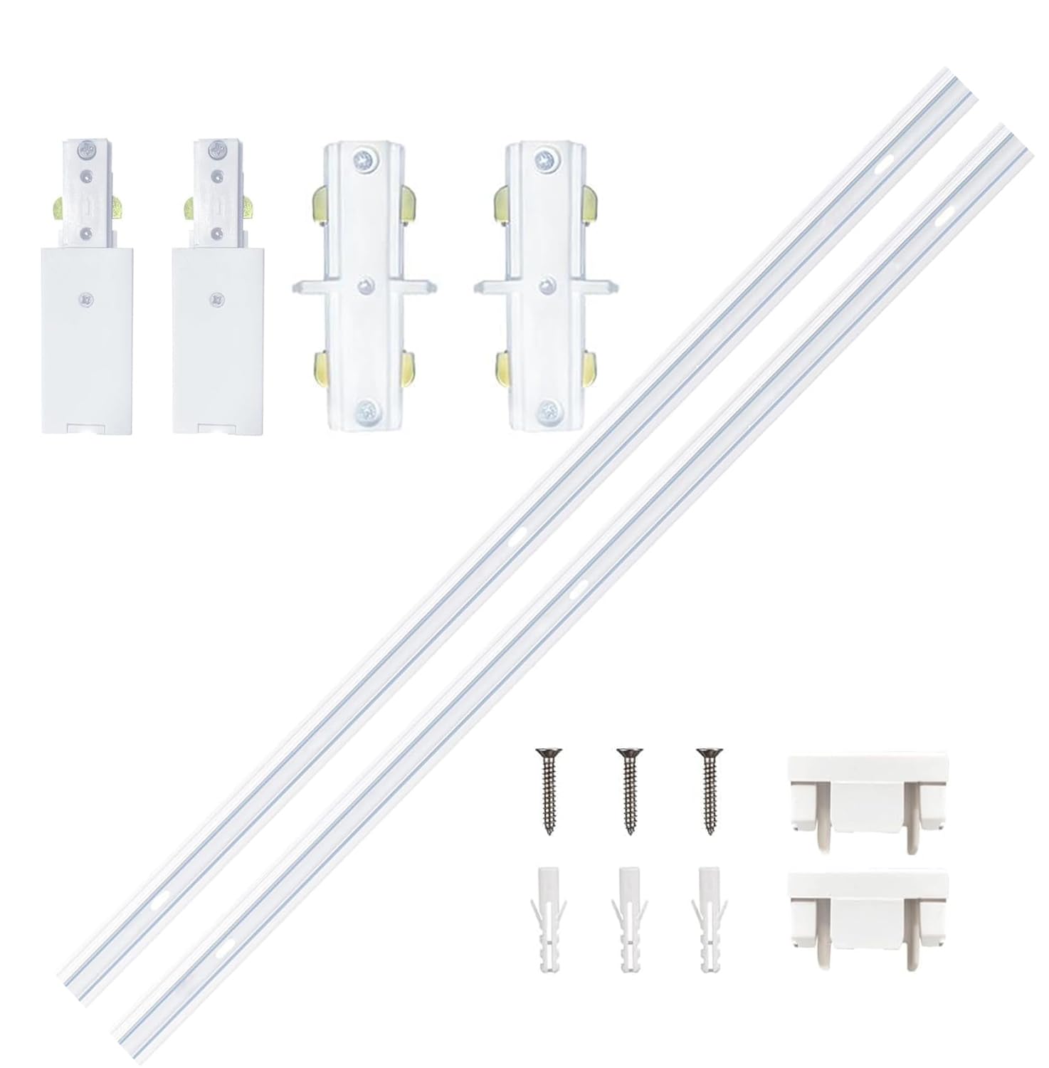 Complete H-Type Track Lighting Kit - 9.8FT Rails, 2 I Connectors, 2 Live End Connectors - Perfect for LED Track Lights in Homes, Offices & Retail Spaces