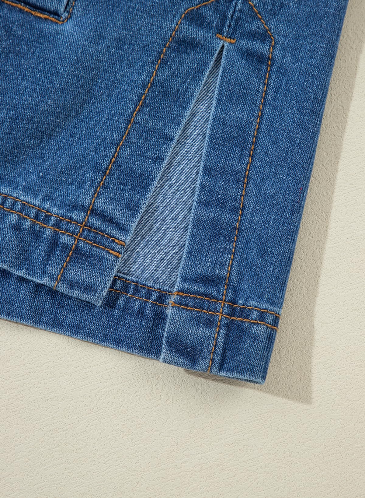 Sidefeel Women's Oversized Boyfriend Denim Jacket - Long Sleeve Button Up Jean Jacket with Split Hem | Casual Streetwear, Spring/Fall Layering Essential for Women's Fashion