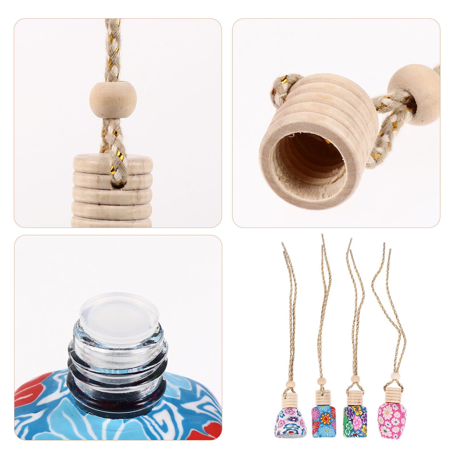 8Pcs Empty Car Air Freshener Bottles - Essential Oil Diffuser & Perfume Bottles for Car, Home, Office - Car Interior Decor & Aromatherapy Accessories - Perfect for Freshening Vehicles, Relaxing Spaces & Gifting