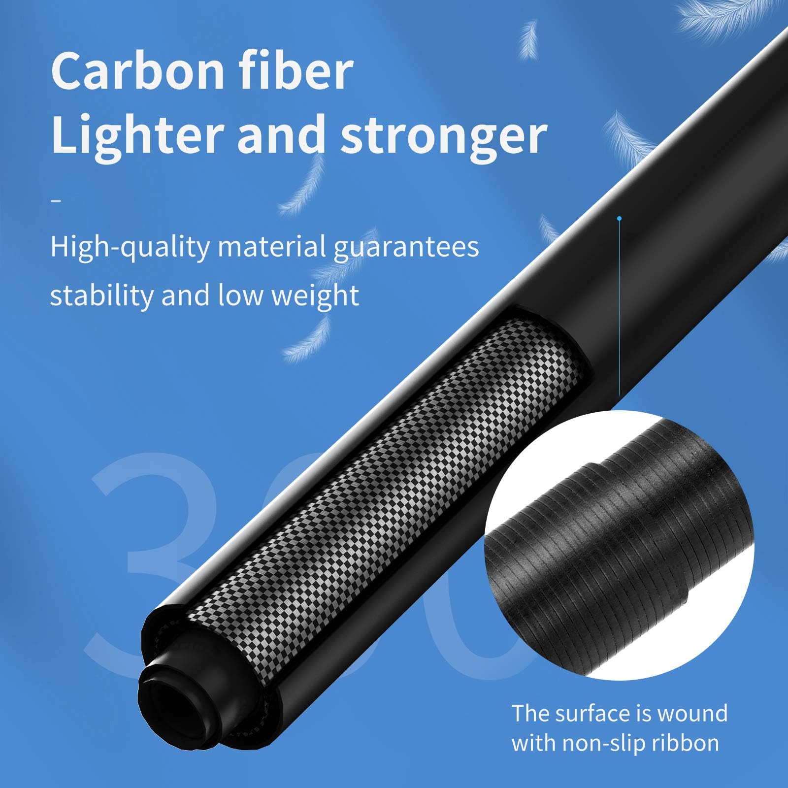 TELESIN 9ft Carbon Fiber Selfie Stick - Ultra Long Extendable Monopod for GoPro Hero 13/12/11/10/9/8/7 Max, DJI Osmo Action 5/4/3, Insta360 X4/X3/X2 & Action Cameras - Perfect for Vlogging, Travel Adventures & Outdoor Sports Photography