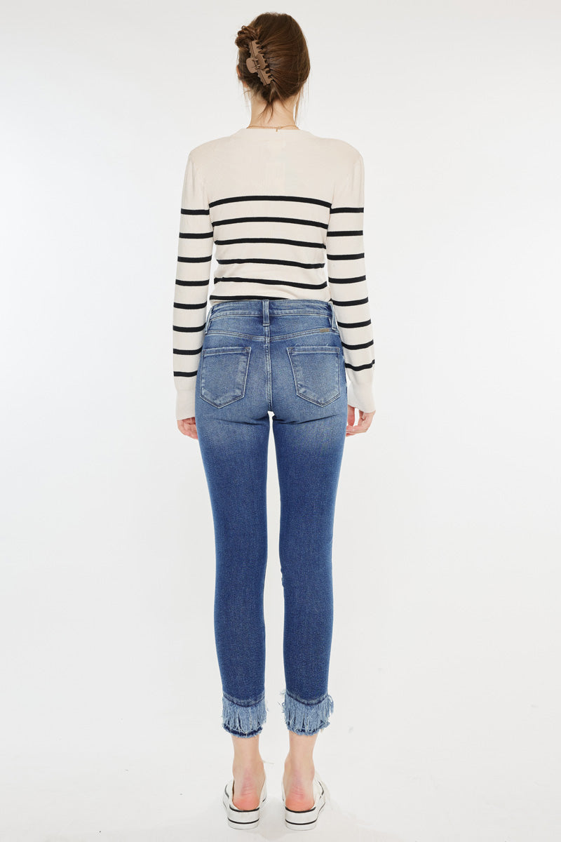 Safiya High Rise Ankle Skinny Jeans for Women - Stretchy Denim Pants, Slim Fit, Comfortable & Trendy - Perfect for Casual Outfits, Office Wear & Night Out