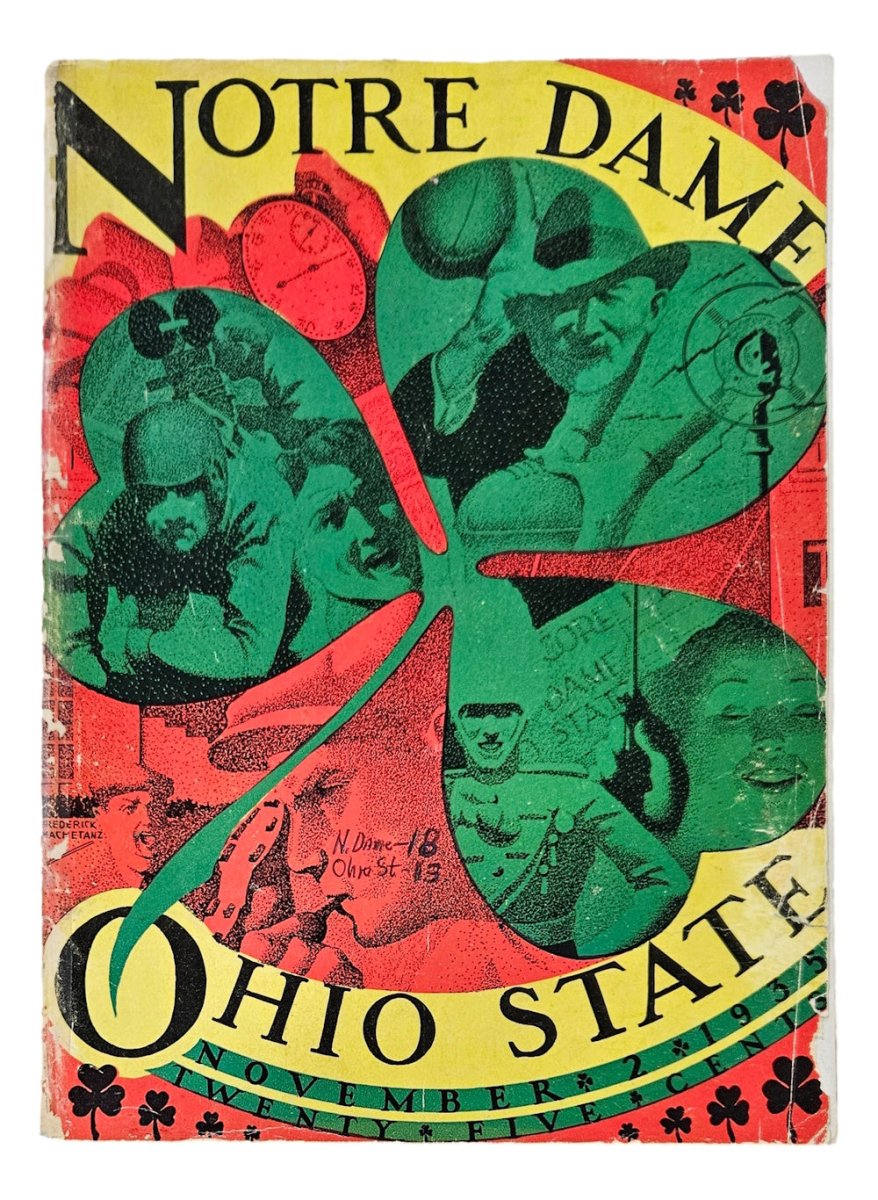Vintage 1935 Notre Dame vs Ohio State Football Game Program - Official Collectible Sports Memorabilia for Fans & Historians | Perfect for Framing, Display, and Sports Memorabilia Collections