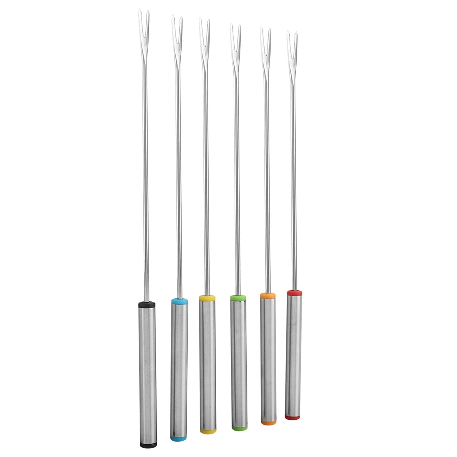 6-Piece Stainless Steel Fondue Forks Set for Chocolate, Cheese & Dessert - Durable Kitchen Tools & Tableware for Parties, Dinner & Entertaining