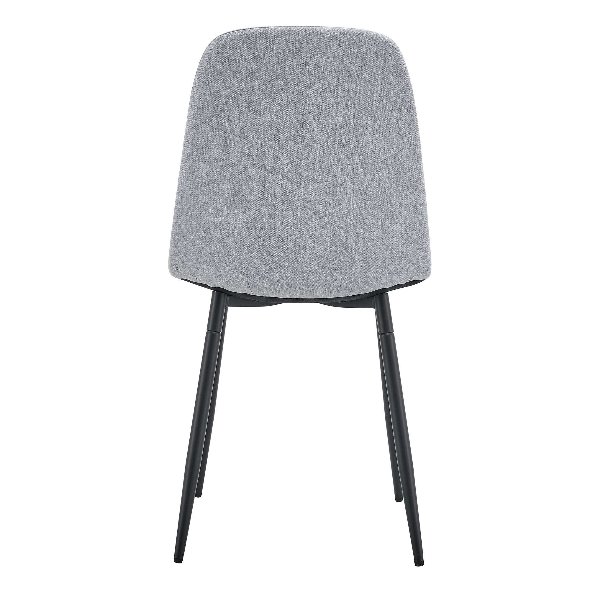 6-Piece Light Gray Linen Cotton Dining Chair Set - Comfortable Integrated Seat & Backrest for Modern Home Decor | Perfect for Kitchen, Dining Room & Small Spaces
