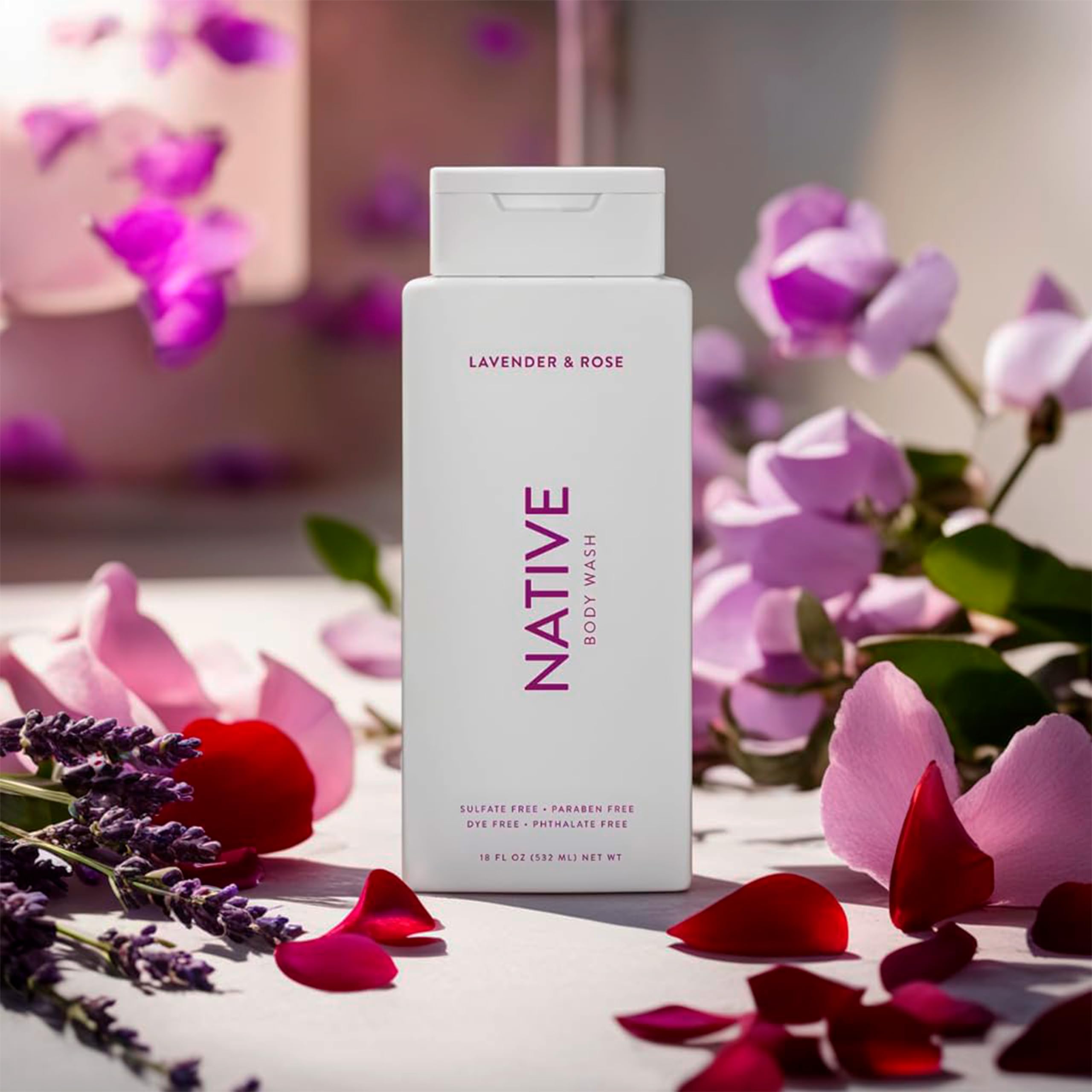 Organic Lavender & Rose Body Wash - Sulfate & Paraben Free - 18 oz - Hydrating & Soothing for Dry Skin - Perfect for Relaxing Bath & Shower Time