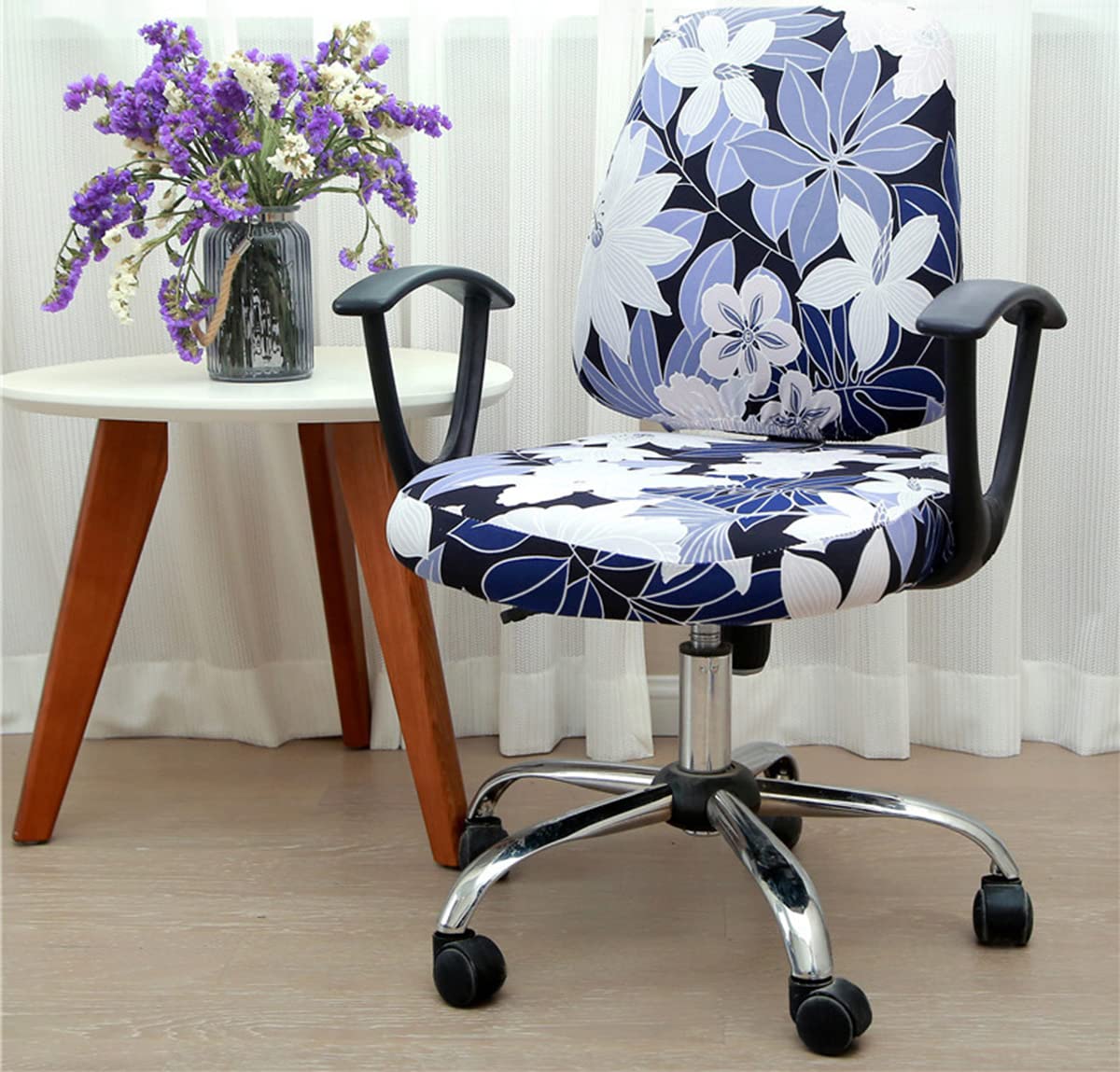 Stretchable Universal Computer Office Chair Cover - XNN Rotating Chair Slipcover for Home & Office Use (Black) - Perfect for Desk Chairs, Gaming Chairs & Conference Room Seating