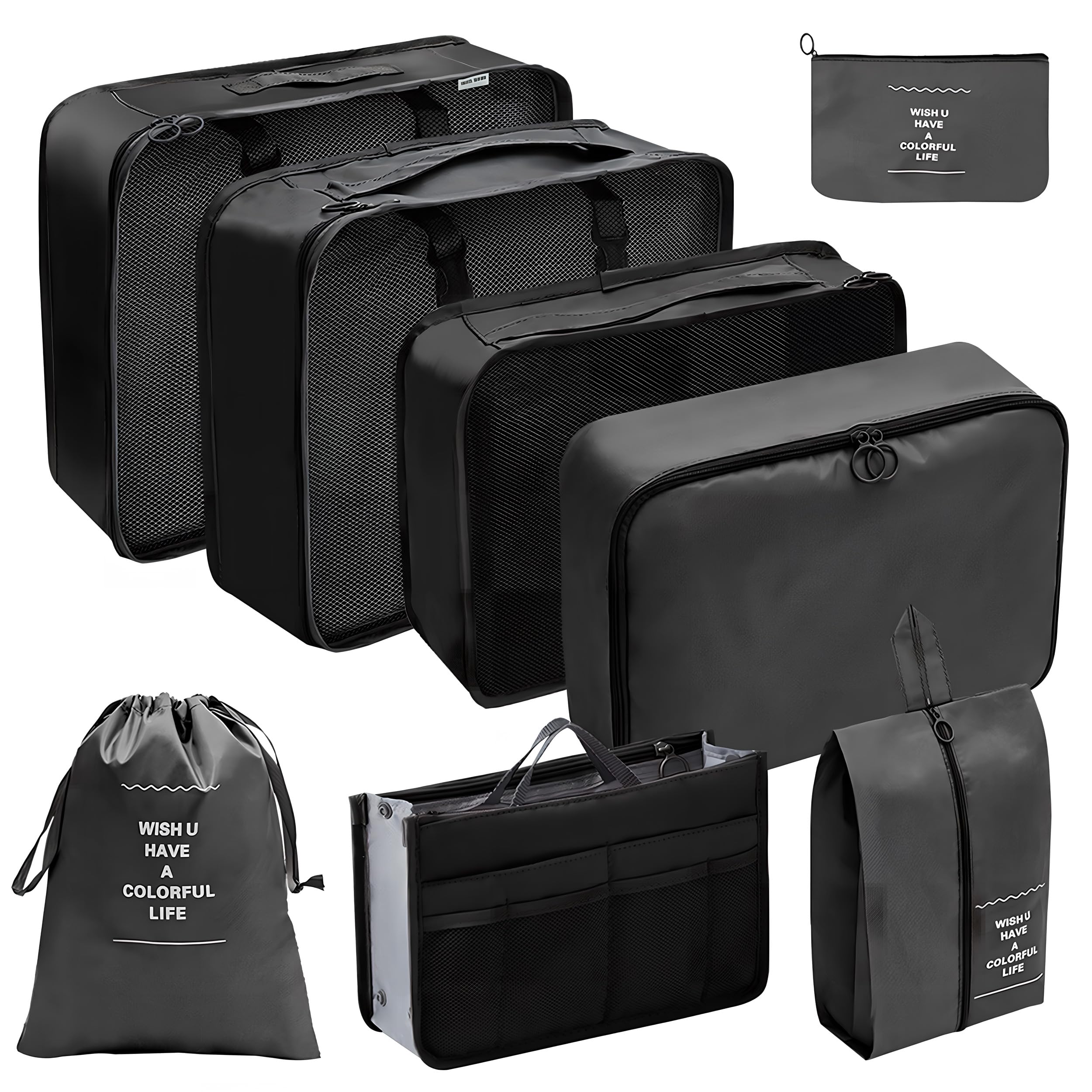 8-Piece Packing Cubes Set - Travel Organizer for Suitcases & Luggage | Perfect for Business Trips, Vacations & Weekend Getaways | Lightweight & Durable Travel Accessories