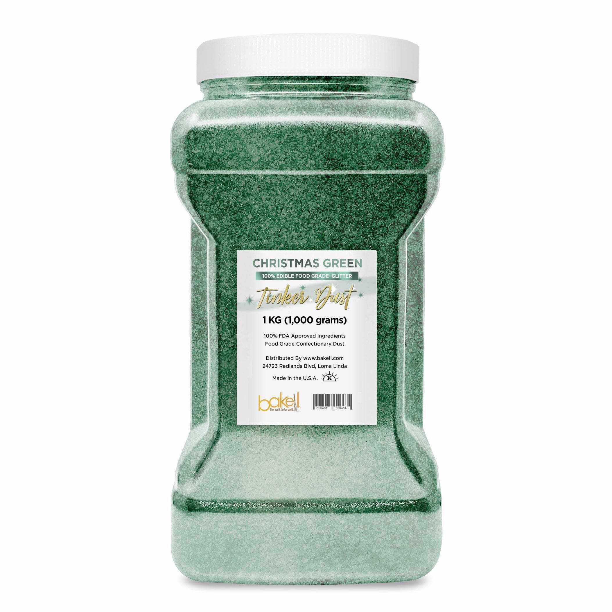 Christmas Green Edible Glitter | Tinker Dust® | Safe for Baking, Cake Decorating & Holiday Desserts