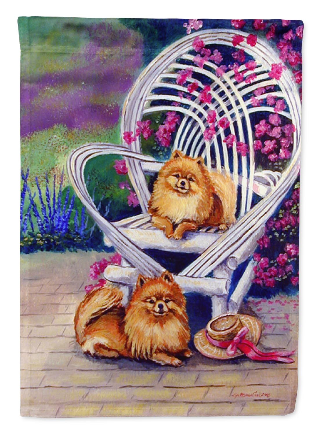Caroline's Treasures 7176GF Red Pomeranians Garden Flag - Decorative Outdoor Yard Banner for Mailbox, Patio, Flower Beds & Garden Decor | Weather-Resistant Multicolor Design for Year-Round Display