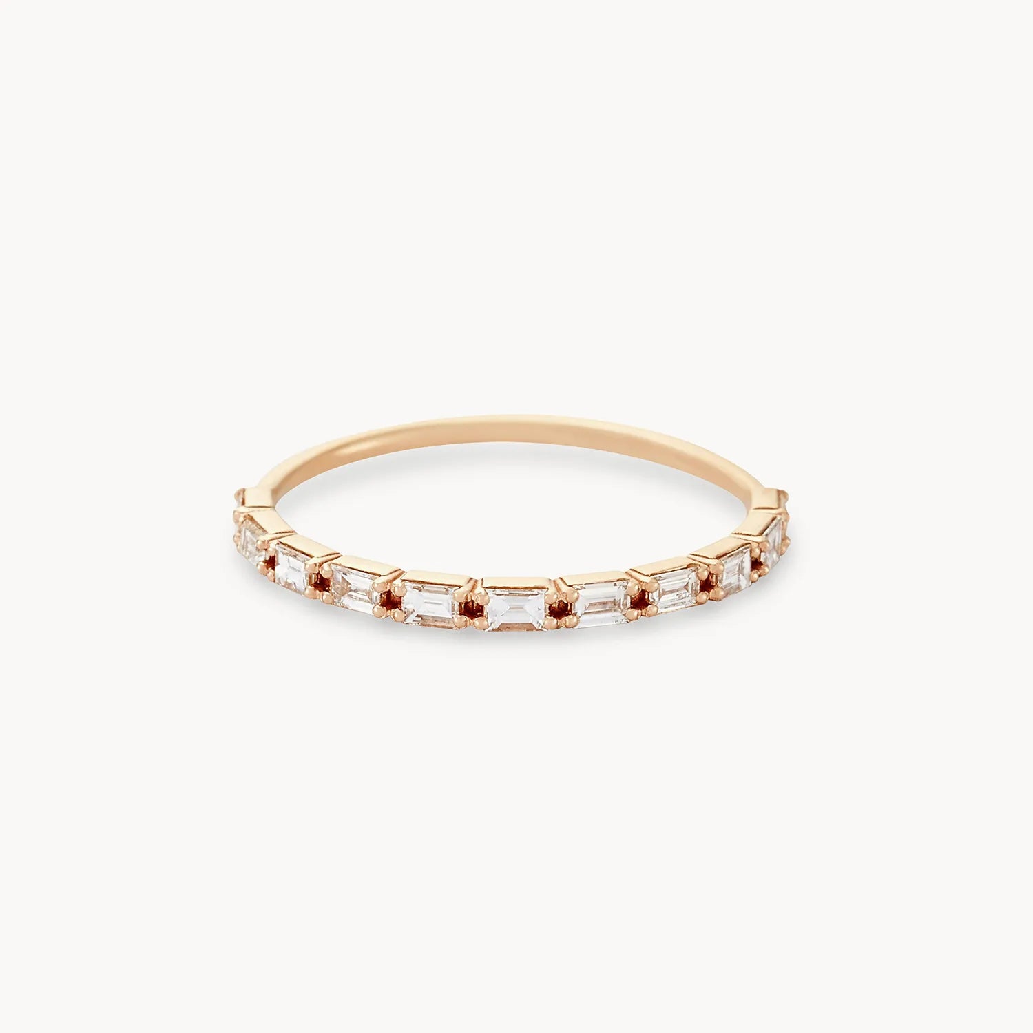 14K Yellow Gold Moirai Ring with White Diamonds - Elegant Jewelry for Weddings, Anniversaries & Special Occasions