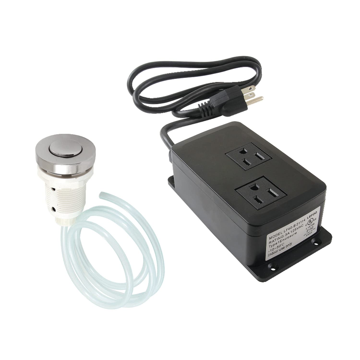 Kingston Brass KAMDK316 Gourmetier Dual Outlet Garbage Disposal Air Switch Kit - Polished Nickel Finish for Kitchen Sink Waste Disposal System | Perfect for Home Renovation & Modern Kitchen Upgrades