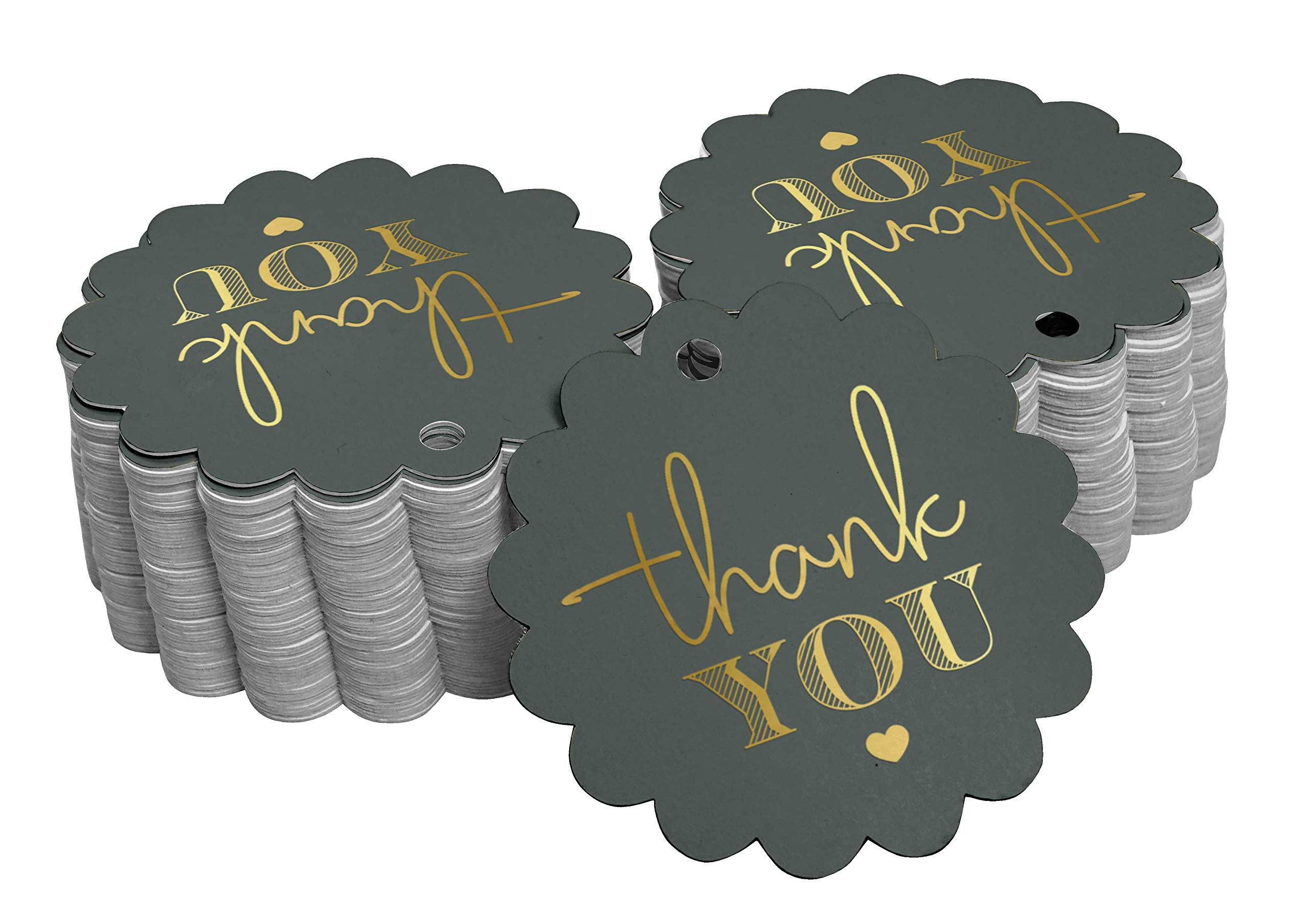 100pcs Gold Foil Thank You Tags for Bridal Shower Favors - Elegant Wedding Party Decorations & DIY Craft Supplies - Perfect for Gift Wrapping, Favor Bags, and Wedding Decor