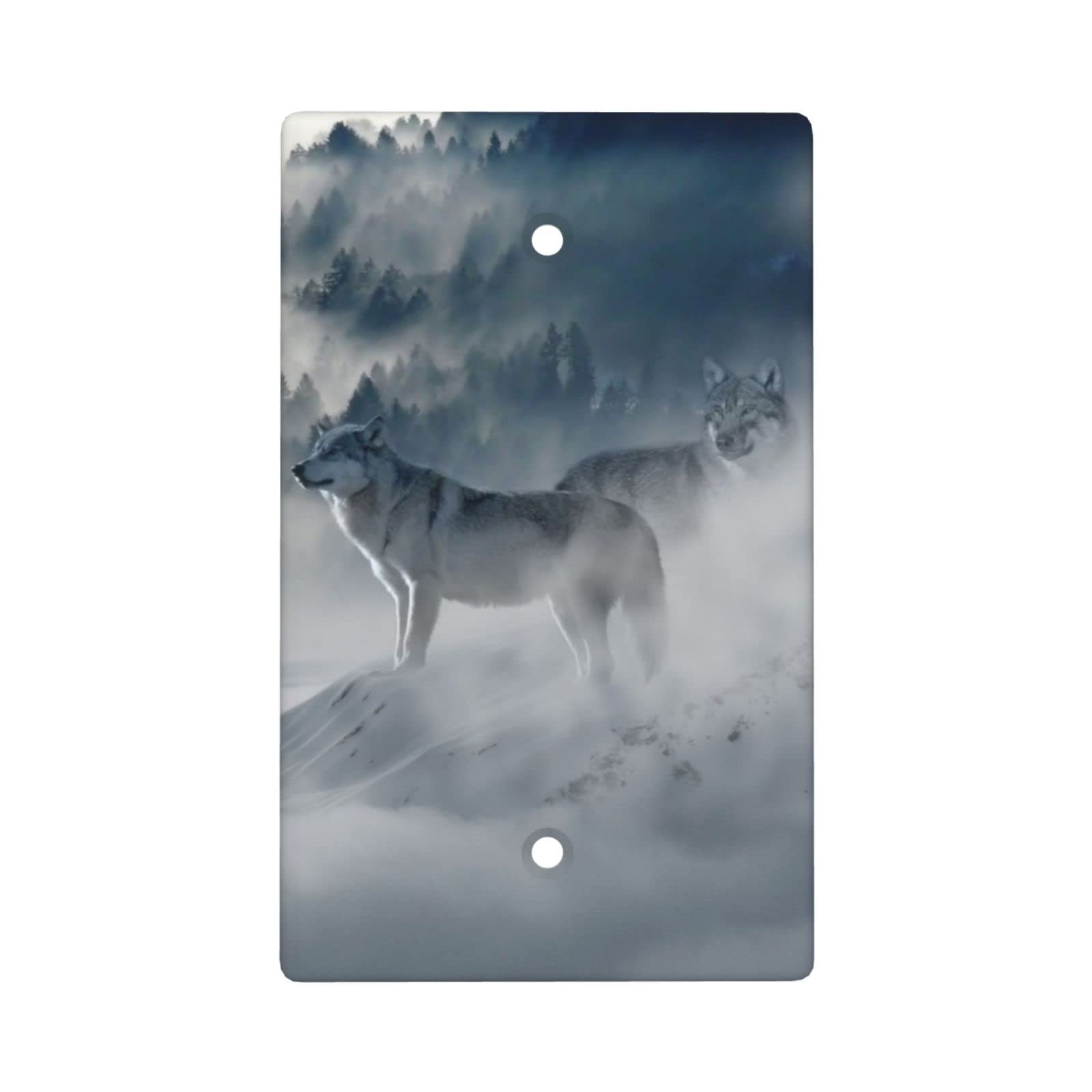 Wolf Blank Wall Plate Outlet Cover - 1 Gang No Device Single Blank Switch Plate - Decorative Light Switch Faceplate - 4.50 x 2.76 Inch Standard Size - Perfect for Home, Office & Commercial Electrical Outlet Covering