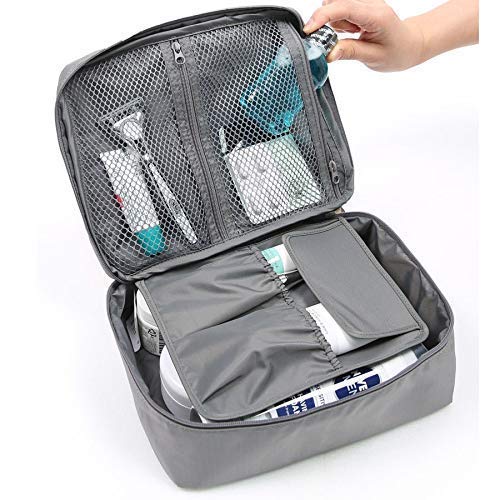SHOPPING&MART Premium Travel Makeup Bag - Waterproof Cosmetic Organizer Pouch for Women, Large Capacity Toiletry Case with Mirror (Peach) - Perfect for Air Travel, Gym, Vacation & Daily Use