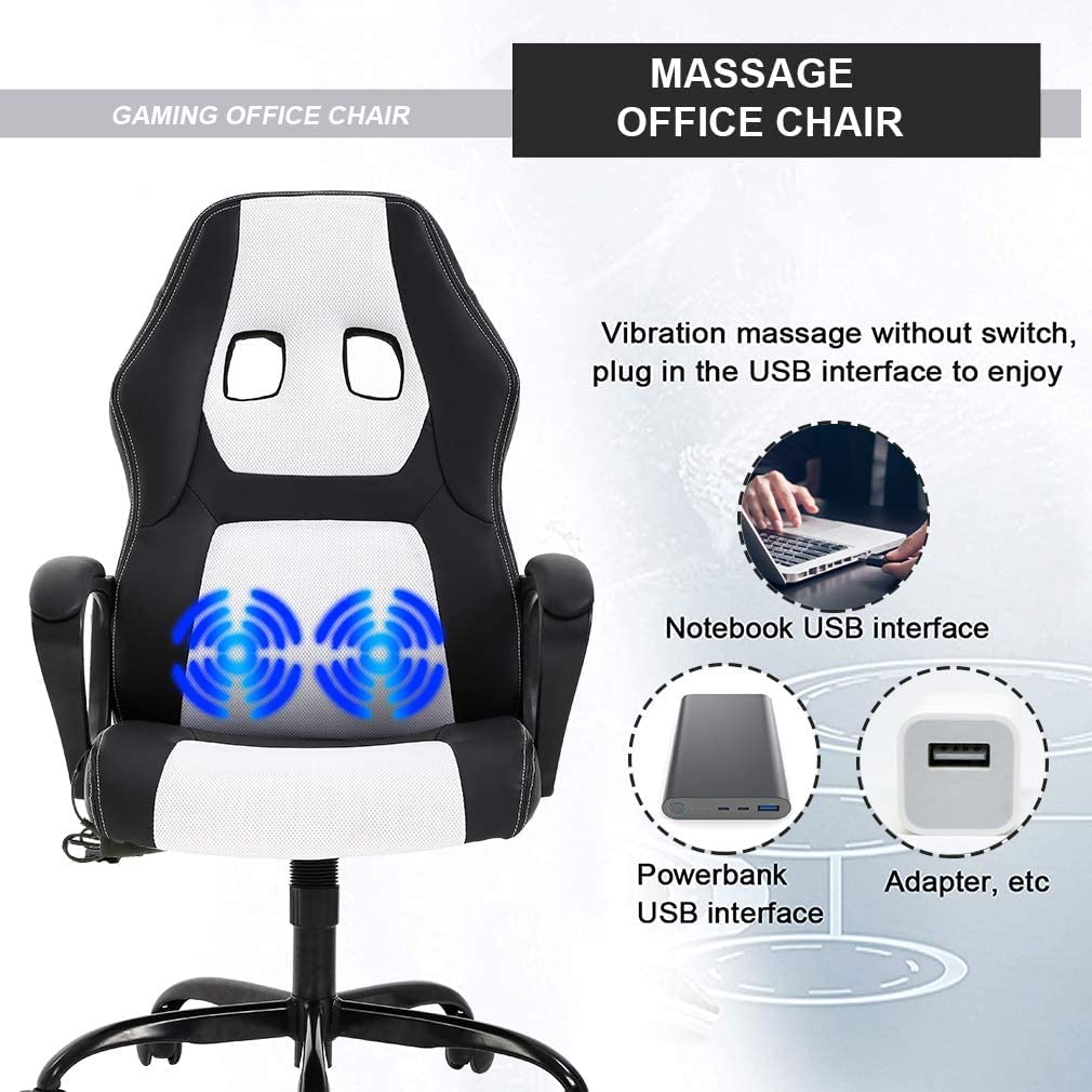 Premium Racing Style Gaming Chair - Ergonomic Office Chair with Adjustable Lumbar Support & Headrest - High Back PU Leather Computer Desk Chair for Home, Office & Gaming Setup - Perfect for Esports, Streaming & Long Work Sessions