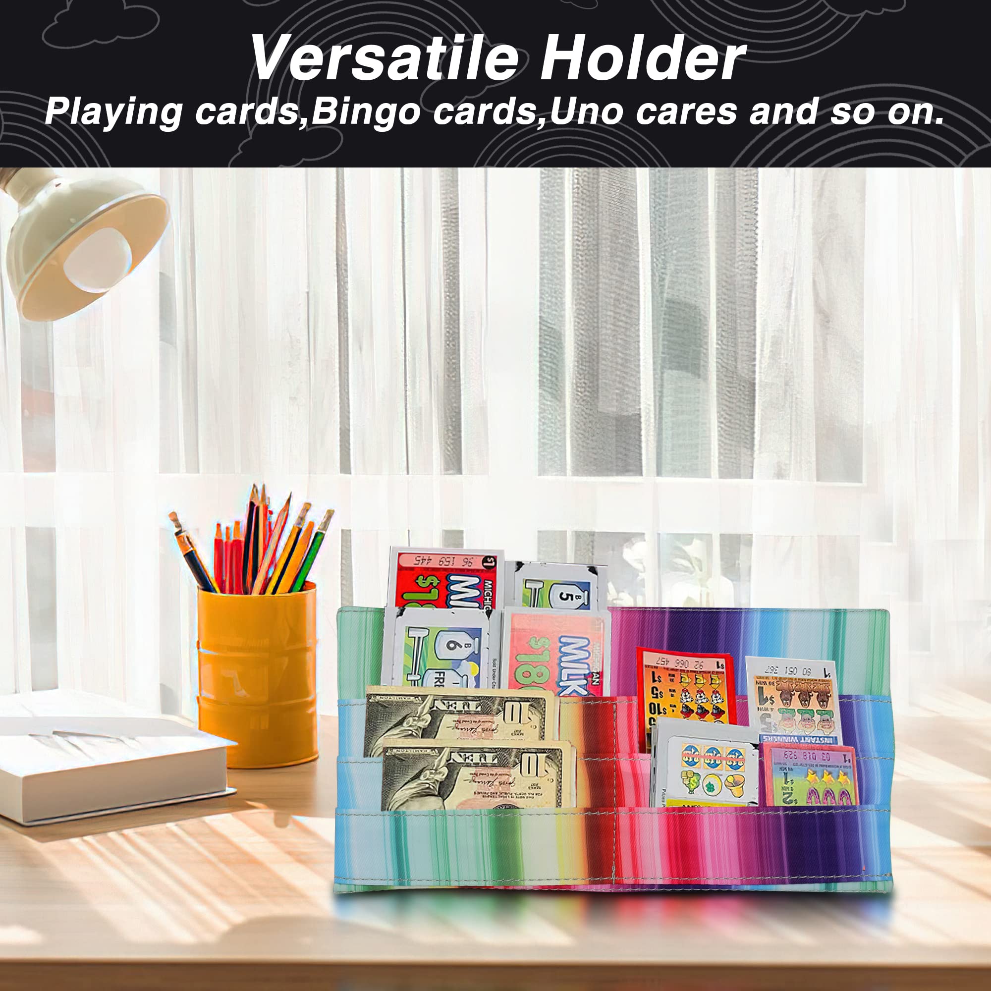 Rainbow Hands-Free Folding Card Holder for Poker, UNO, Bingo & Canasta - Durable Playing Card Stand for Kids & Adults - Perfect for Family Game Nights & Casino Parties