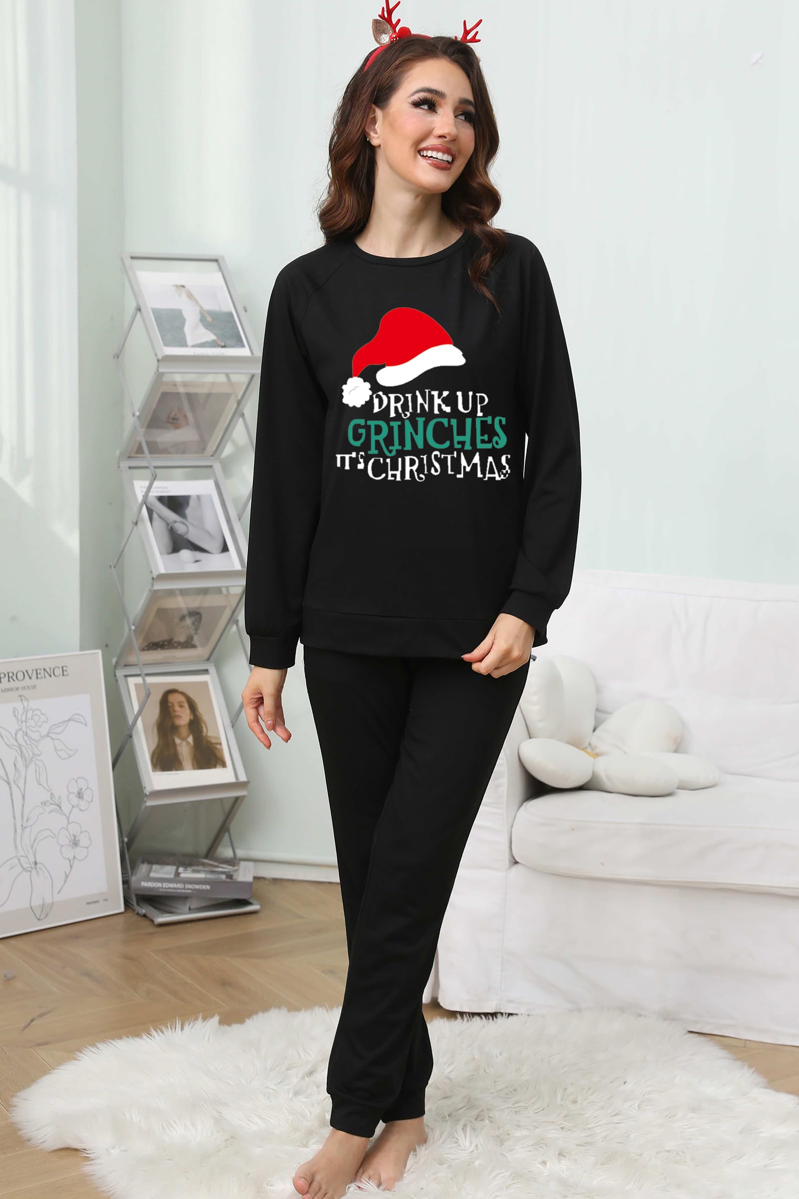 Women's Christmas Two-Piece Pajama Set - Cozy Lounge Wear with Joggers & Top - Perfect for Holiday Gifts, Family Matching Outfits & Winter Relaxation