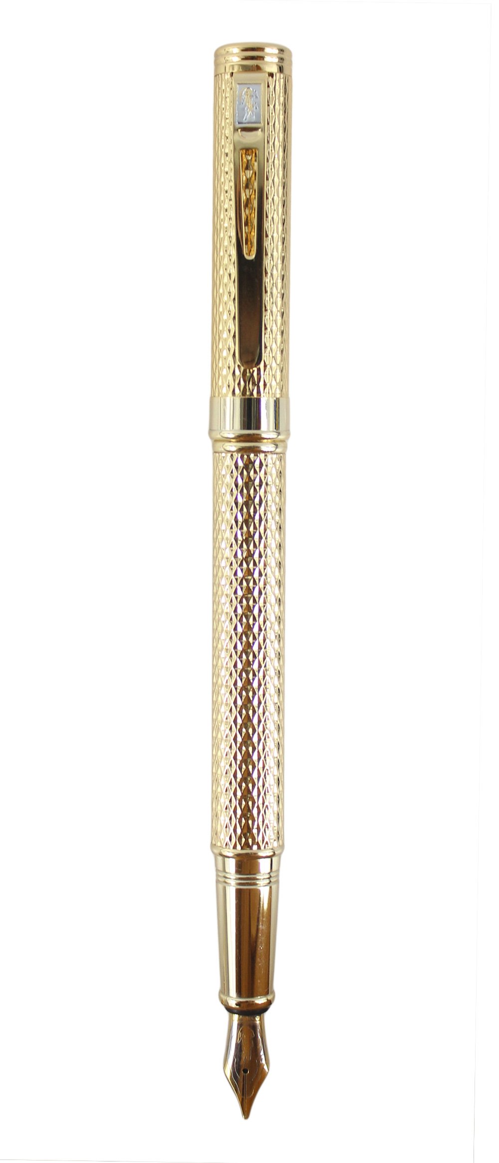 Premium Crocodile Pattern Engraved Metal Fountain Pen with Gift Box - Elegant Gold Finish - Perfect for Business Gifts, Writing Enthusiasts & Luxury Collectors
