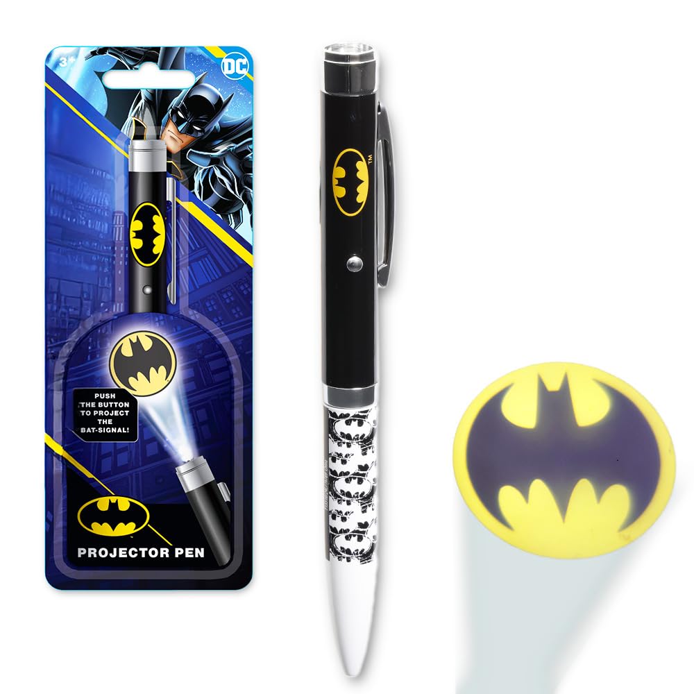 Batman LED Projector Pen - Superhero Themed Writing Tool for Office, School & Home Use | Perfect for Notes, Drawings & Fun Light Projections