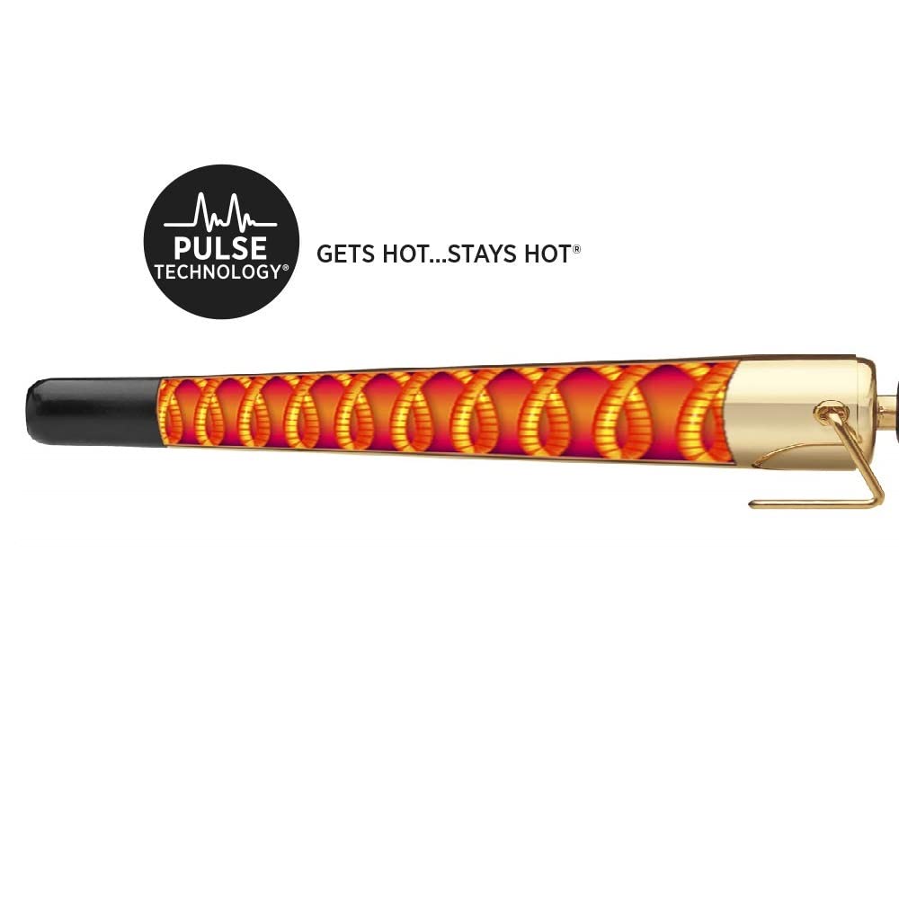 Hot Tools Professional Tapered Curling Iron 1 Inch - Gold Hair Curler for Short to Medium Hair - Perfect for Beach Waves, Wedding & Party Hairstyles