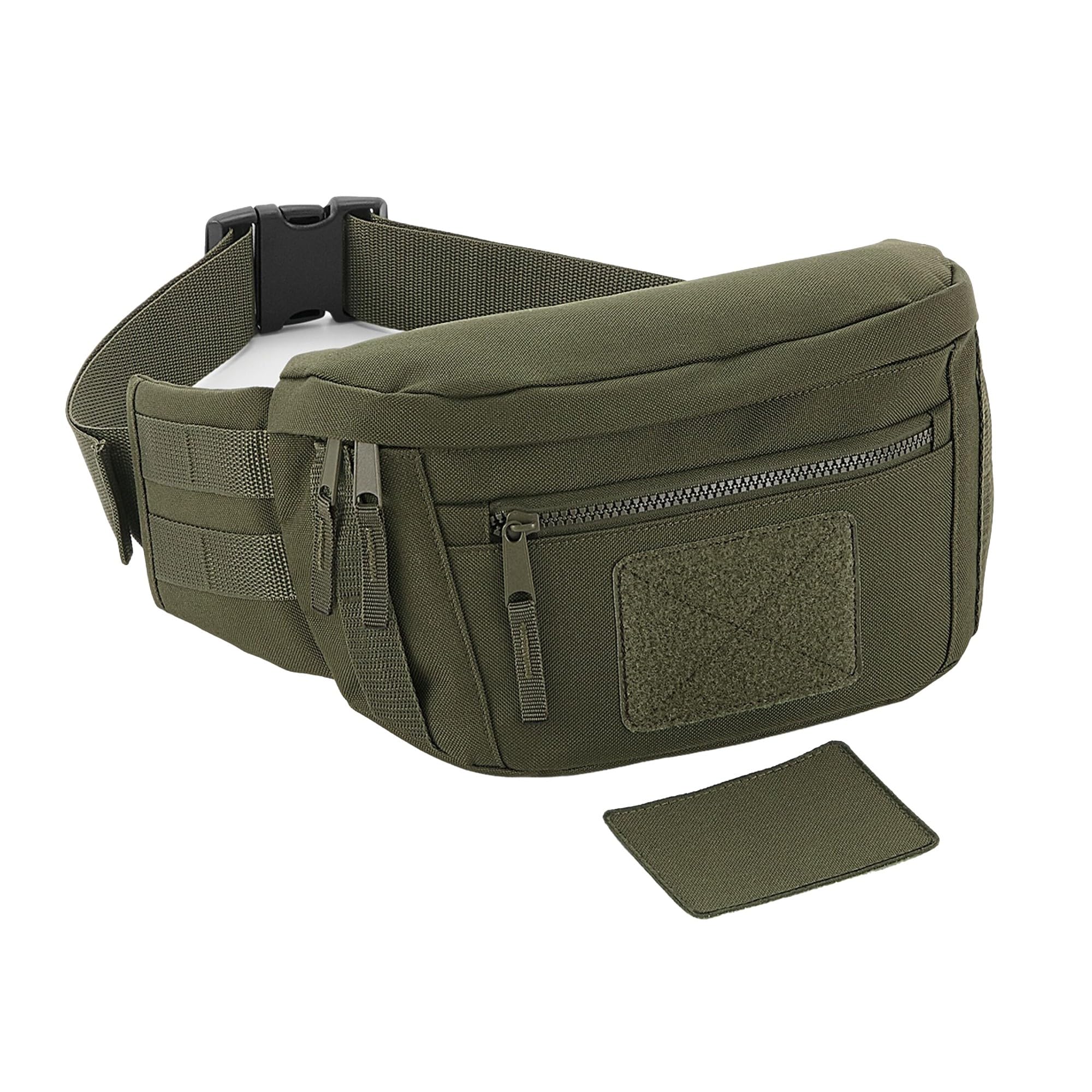 Tactical MOLLE Waist Pack BG842 - Army Military Fanny Pack with Utility Belt - Durable Military Green Hip Bag for Outdoor Hiking, Camping & Travel Accessories
