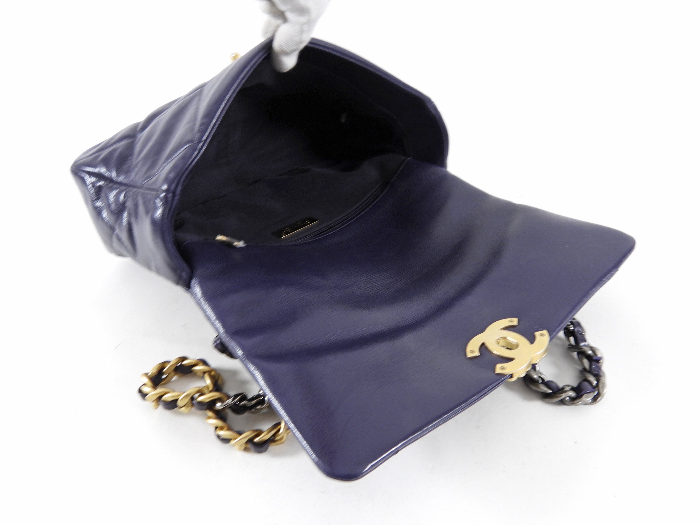 Chanel 19 Large Purple Quilted Leather Flap Bag - Luxury Designer Handbag for Women, Evening Parties & Special Occasions