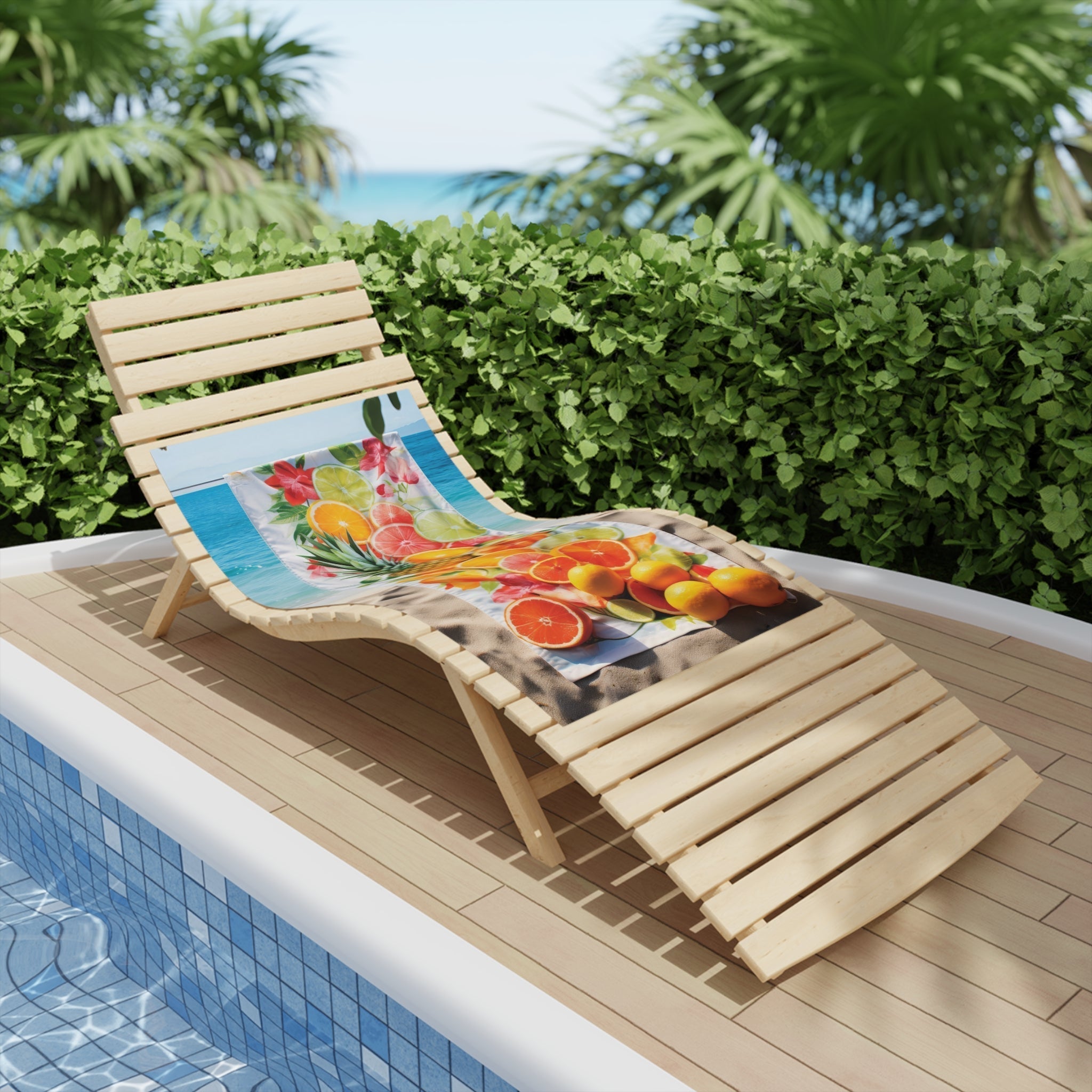 Premium Tropical Fruits Beach Towel - Large, Soft & Absorbent for Pool, Sand & Sunbathing - Pineapple, Watermelon & Citrus Design
