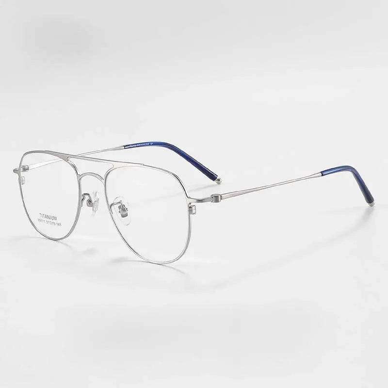 Aror Unisex Full Rim Square Double Bridge Titanium Eyeglasses Frame 89771 - Lightweight Durable Glasses for Work, Reading & Fashion | Perfect for Office, Driving & Everyday Wear