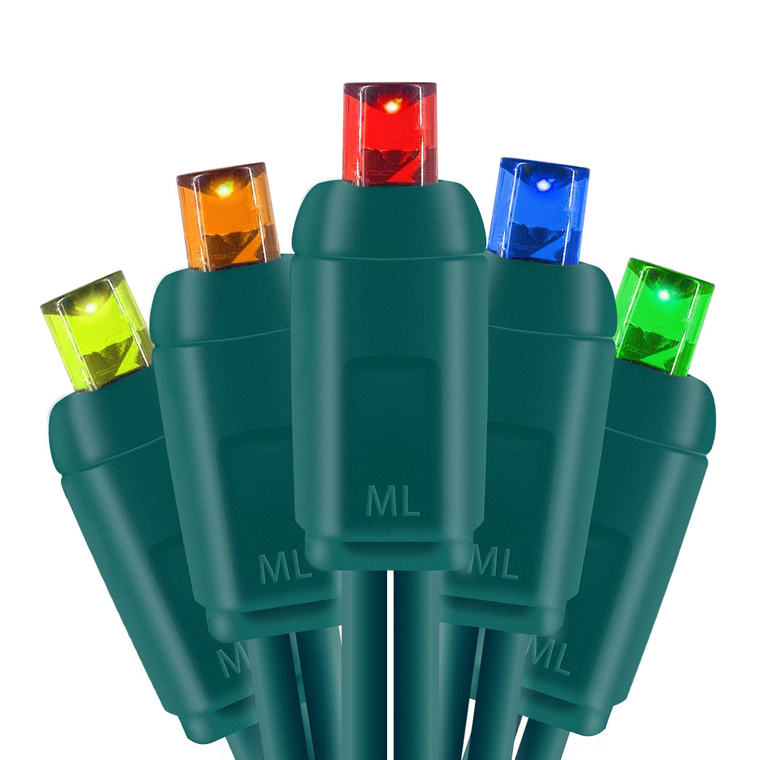 5MM Mini LED Christmas Lights - 17ft Green Wire UL Listed Multi Color String Lights for Indoor & Outdoor Christmas Tree Decorations - Perfect for Home, Party, Wedding, and Commercial Holiday Displays