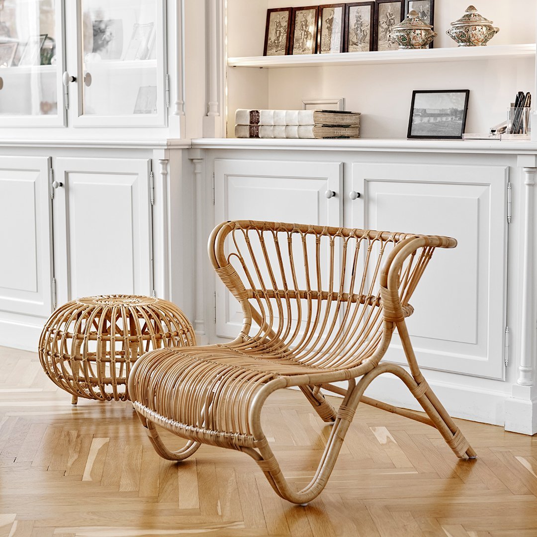 Boesen Fox Chair by Sika Design - Mid-Century Modern Lounge Chair for Living Room, Office & Patio - Premium Rattan & Steel Furniture
