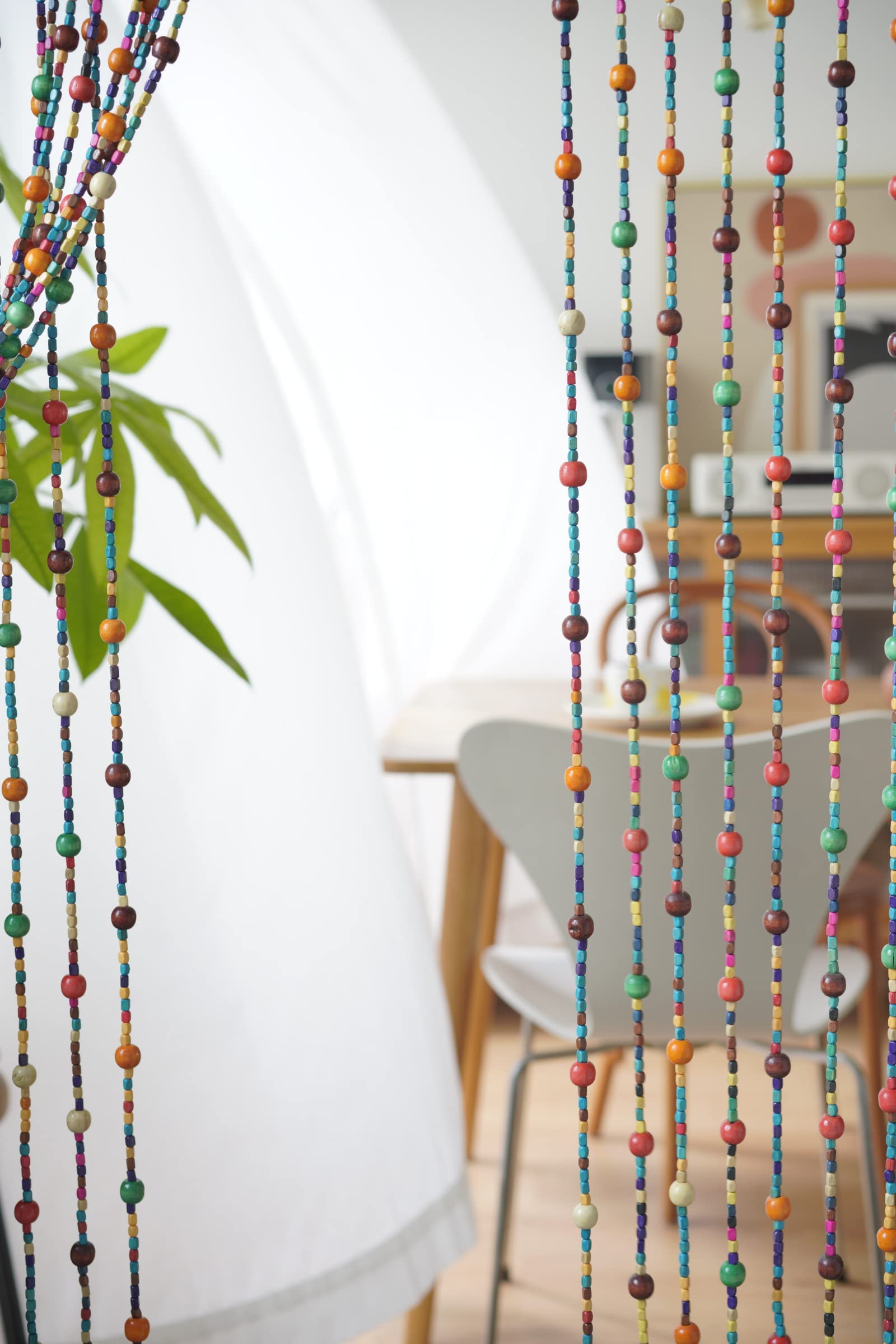 36x72 Inch Haymaro Hippie Boho-Bohemian Natural Wooden Beaded Door Curtain - Bamboo-Style Window & Front Door Decor - Perfect for Bedrooms, Living Rooms & Entryways