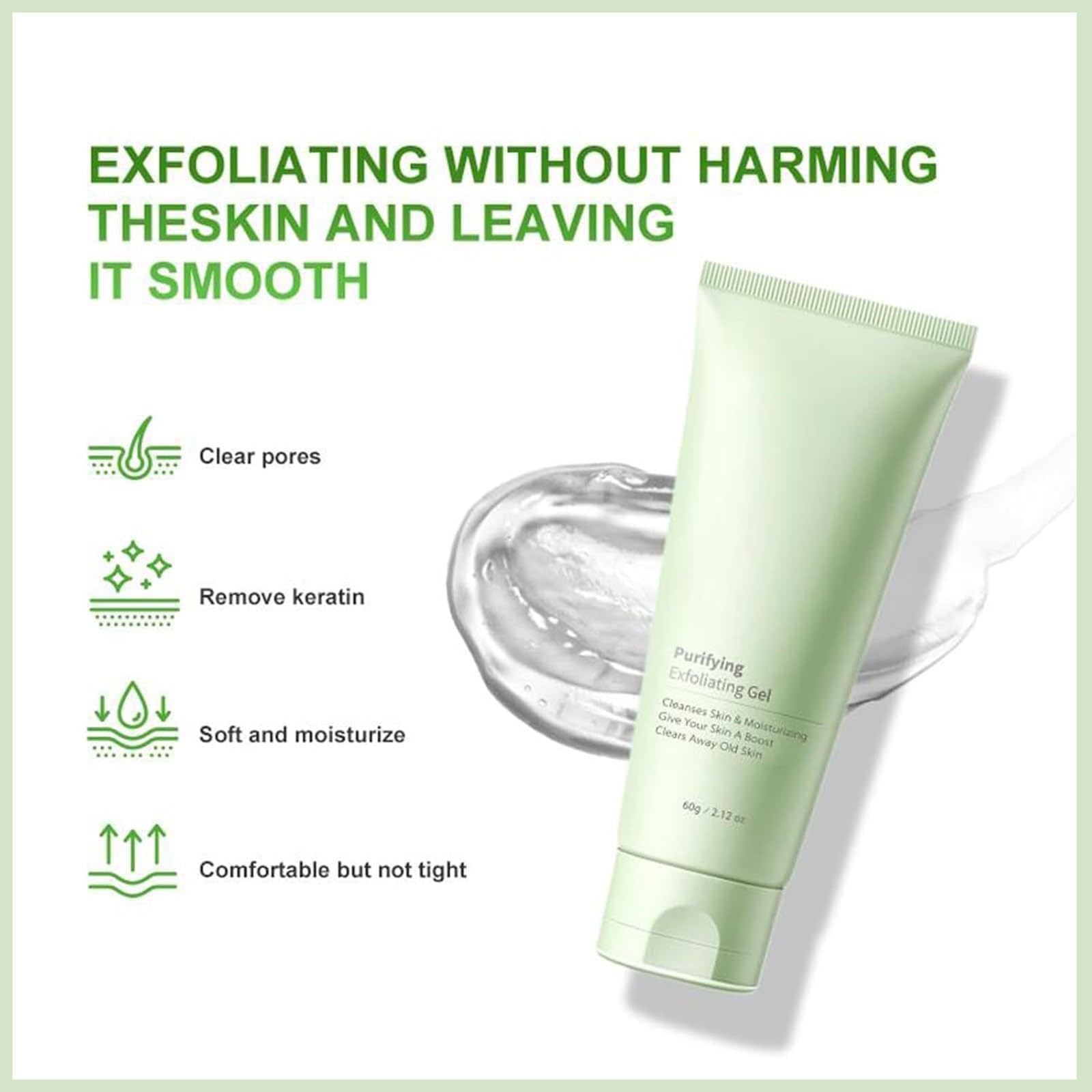 Greteam Exfoliating Gel & Scrub - Gentle Face & Body Exfoliator for Smooth Skin | Moisturizing & Cleansing Formula | Perfect for Daily Skincare Routine & Spa Days